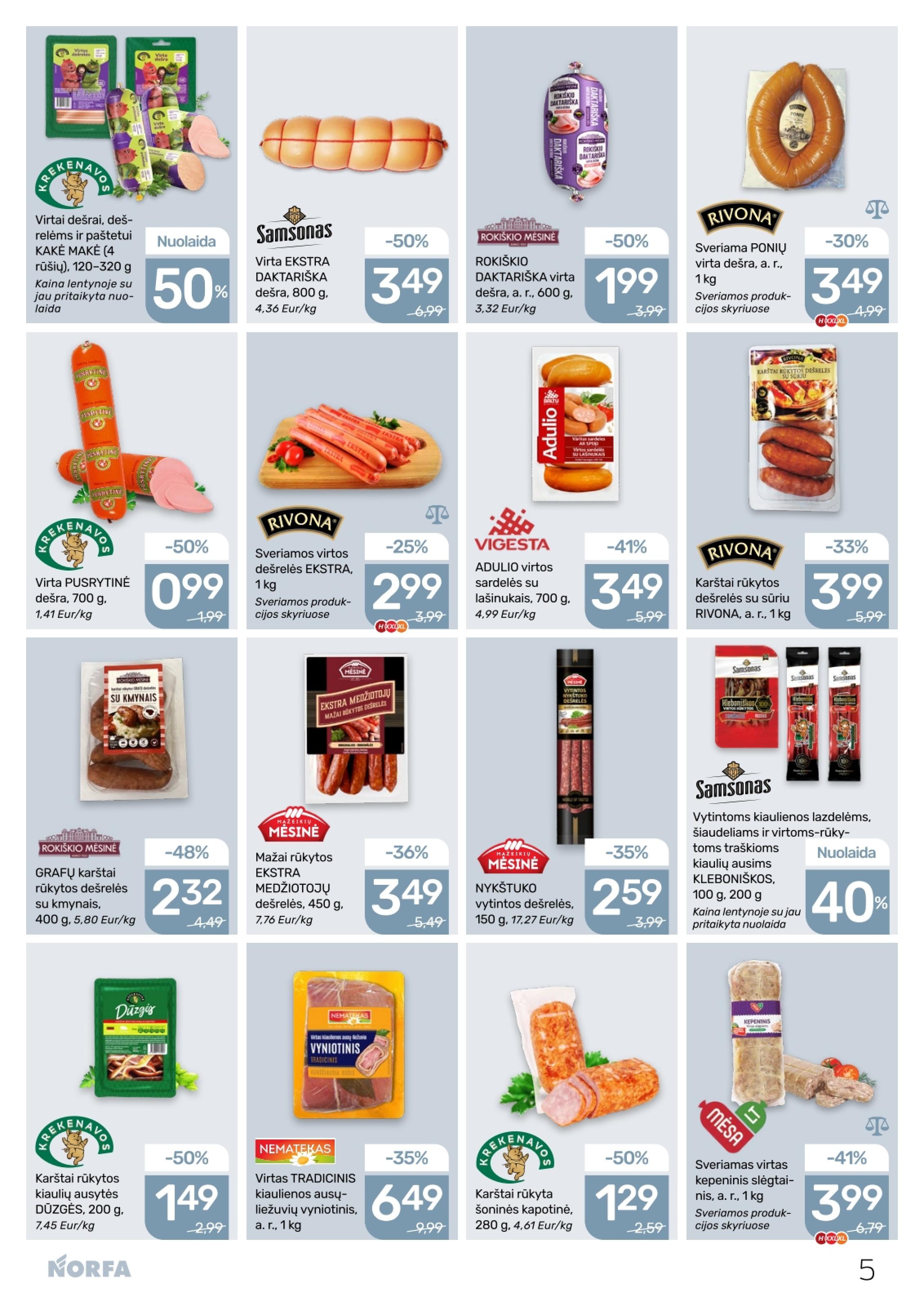 Naujausias NORFA kaininis katalogas 2026.01.08 - 2026.01.21