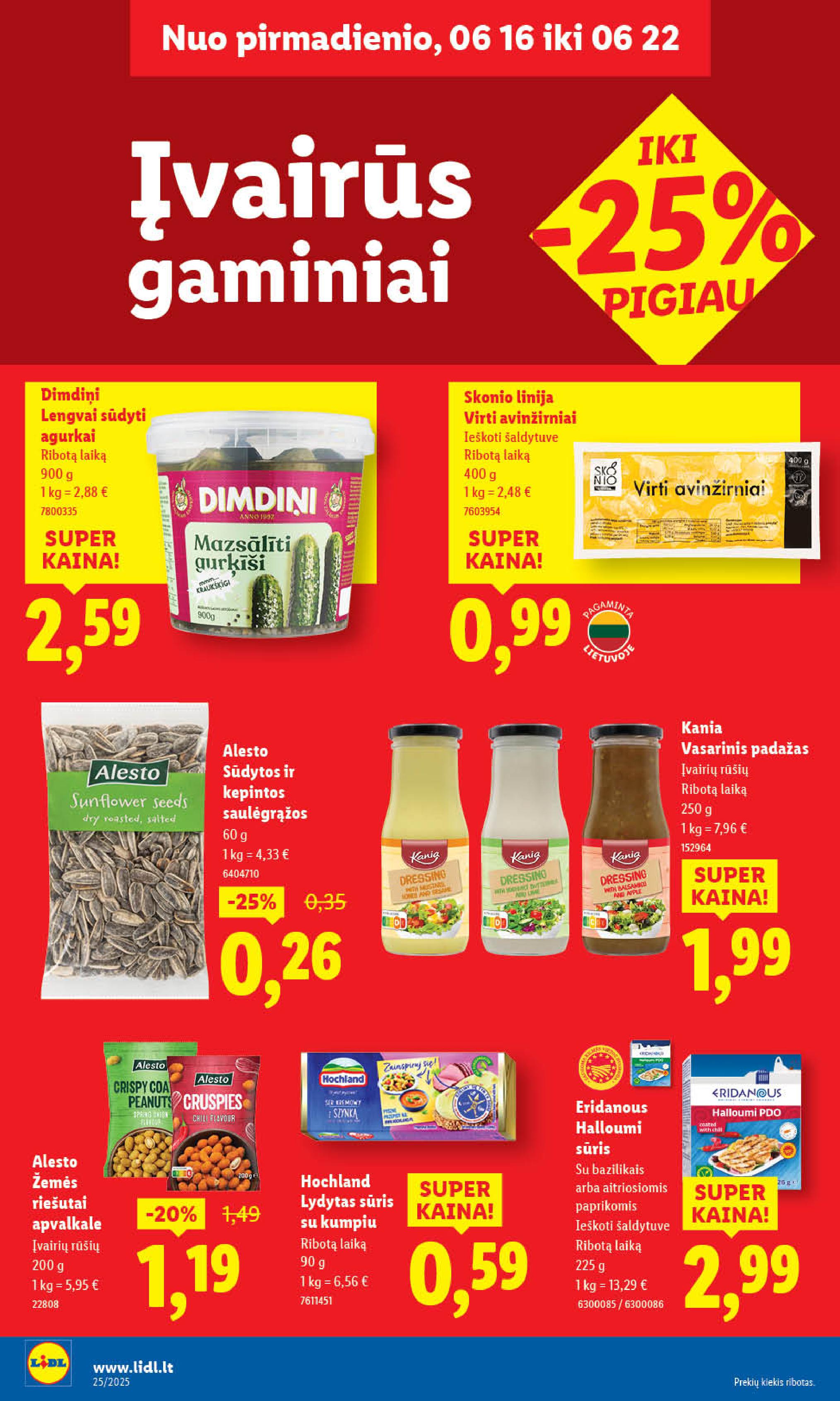 LIDL akcijų ir nuolaidų leidinys 2025.06.16 - 2025.06.22