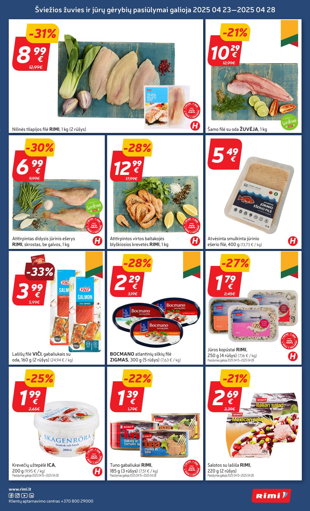 RIMI akcijų ir nuoalidų leidinys Nr.17 nuo 2025.04.22 iki 2025.04.28