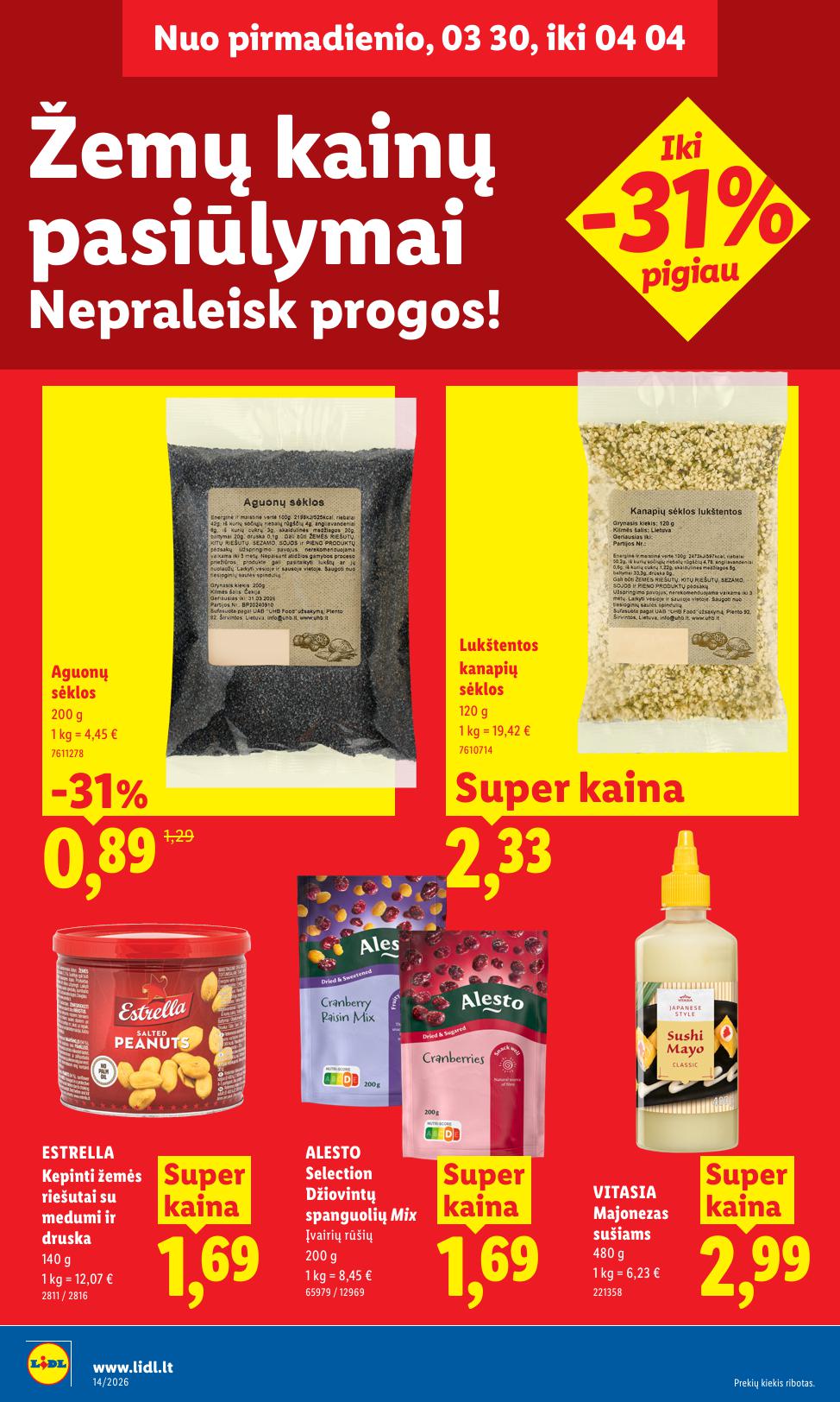 Naujausias LIDL kaininis katalogas 2026.03.30 - 2026.04.04