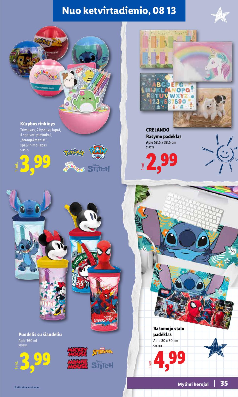 LIDL mokyklinių prekių katalogas "Atgal į mokyklą"