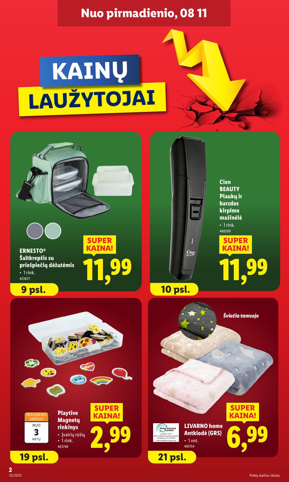 LIDL ne maisto prekių leidinys 2025.08.11 - 2025.08.17
