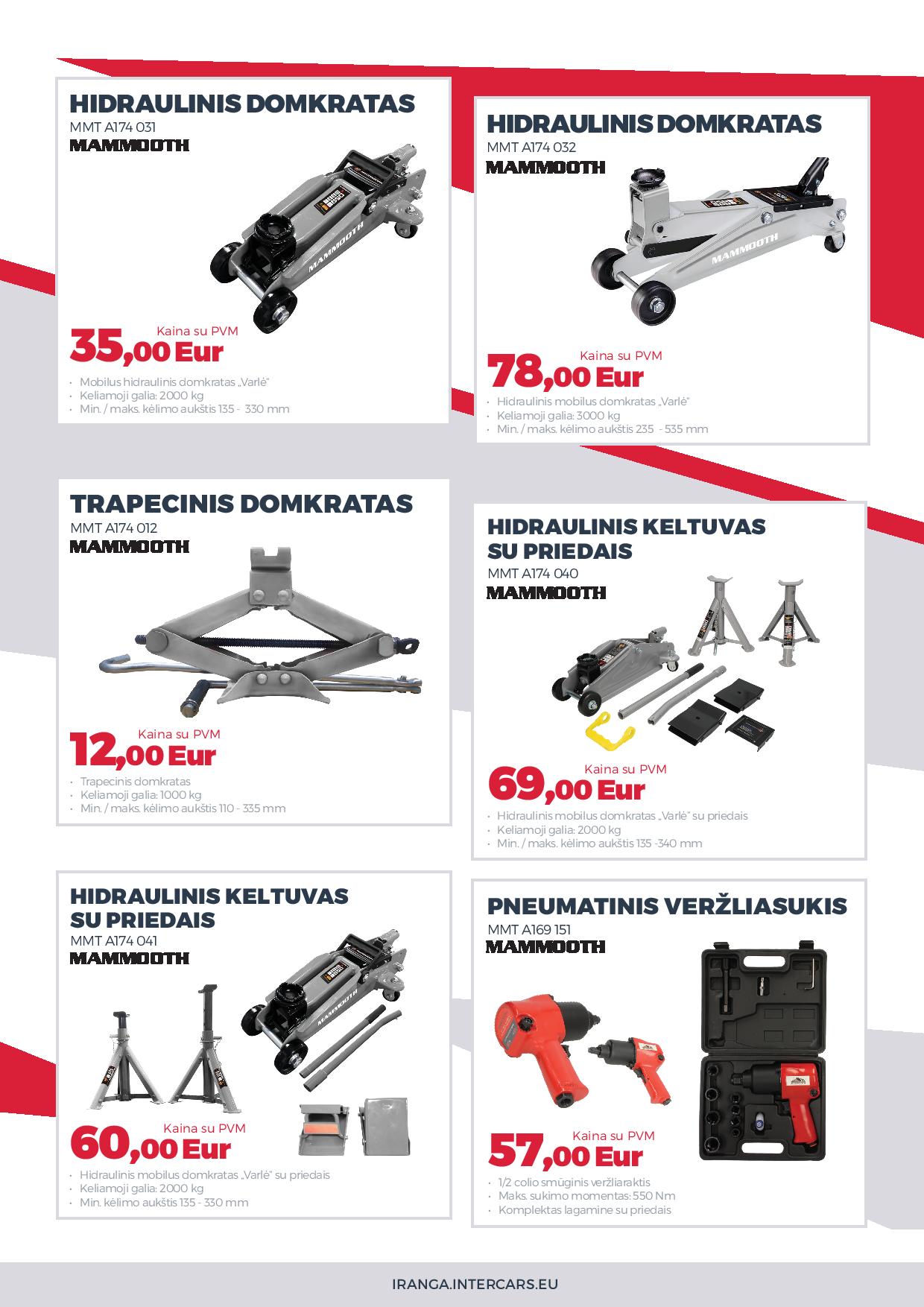 INTER CARS įrankių asortimento katalogas