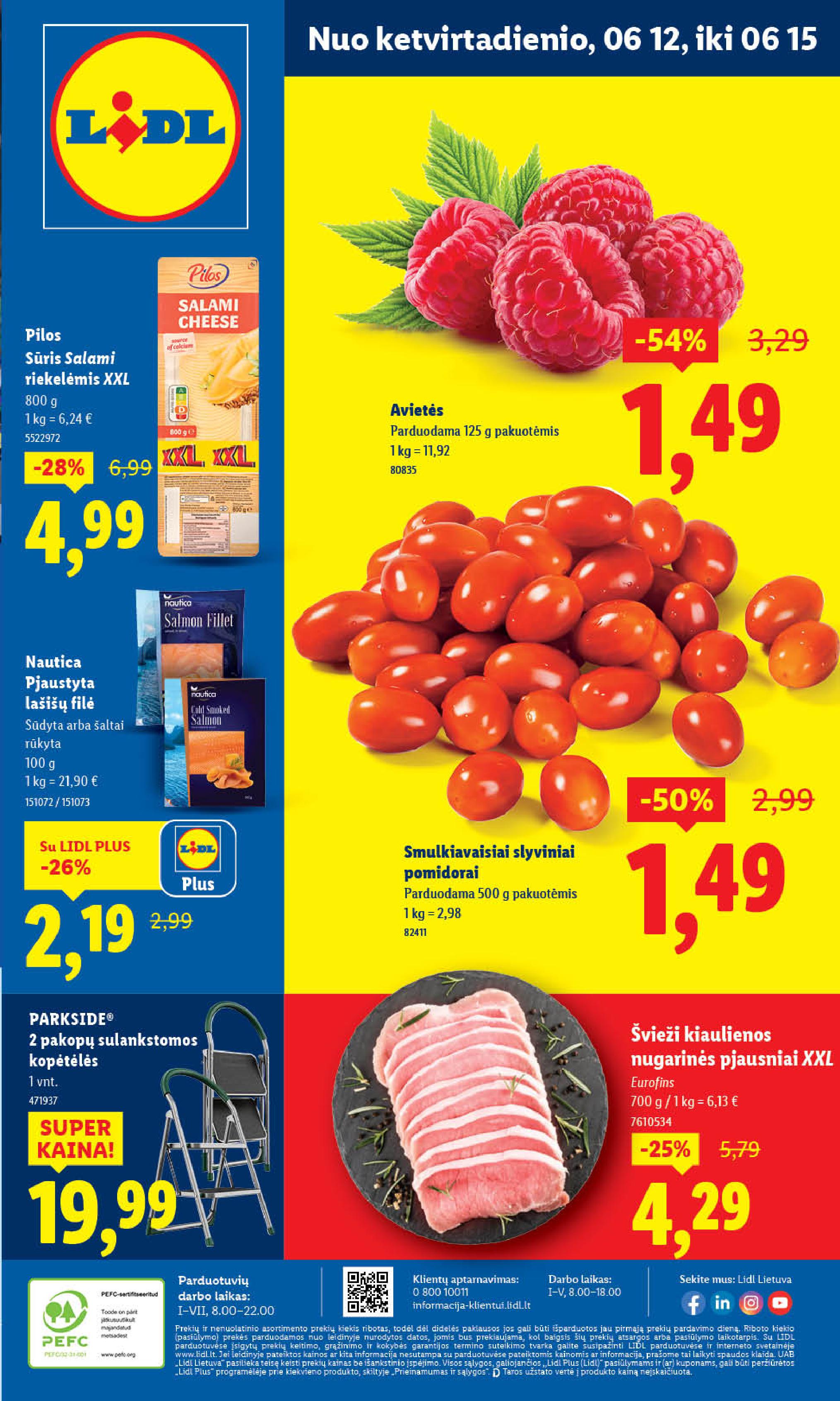 LIDL maisto prekių leidinukas nuo ketvirtadienio 2025.06.12 iki 2025.06.15