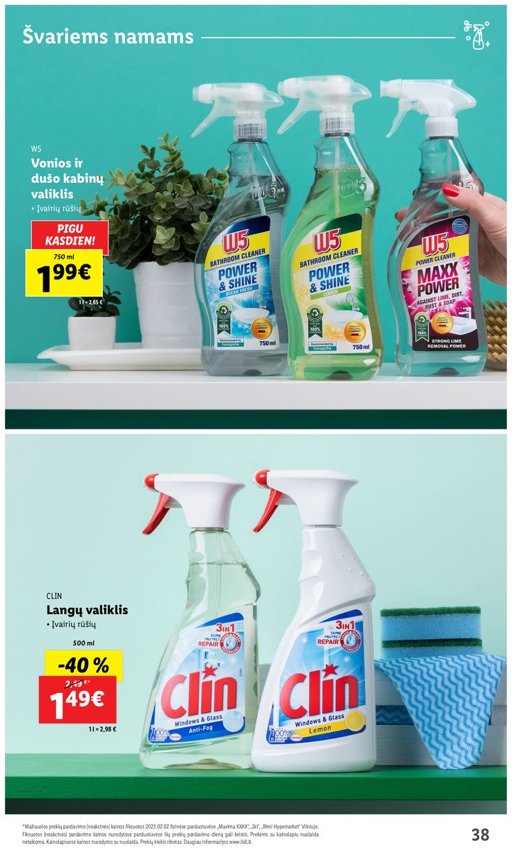 LIDL švaros prekių katalogas "Švaros festivalis" galioja nuo 2023.02.09
