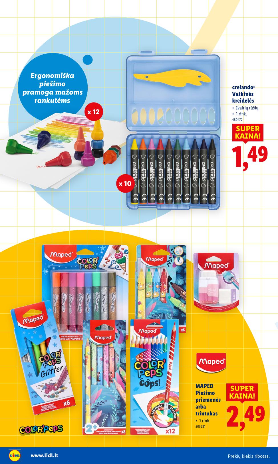 LIDL mokyklos prekių katalogas "Į žinių pasaulį" galioja nuo 2025.07.21