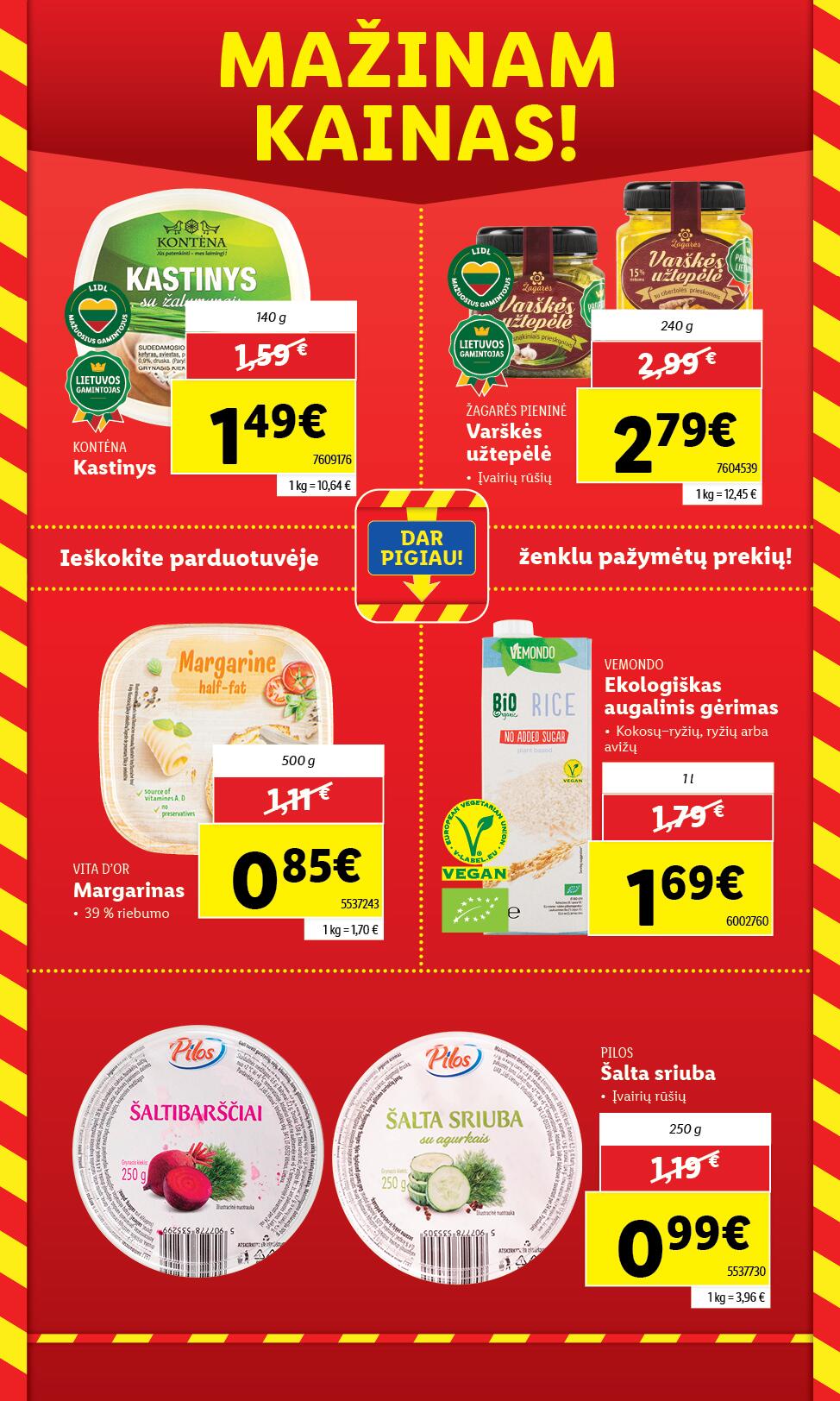 LIDL katalogas "MAŽINAM KAINAS!"