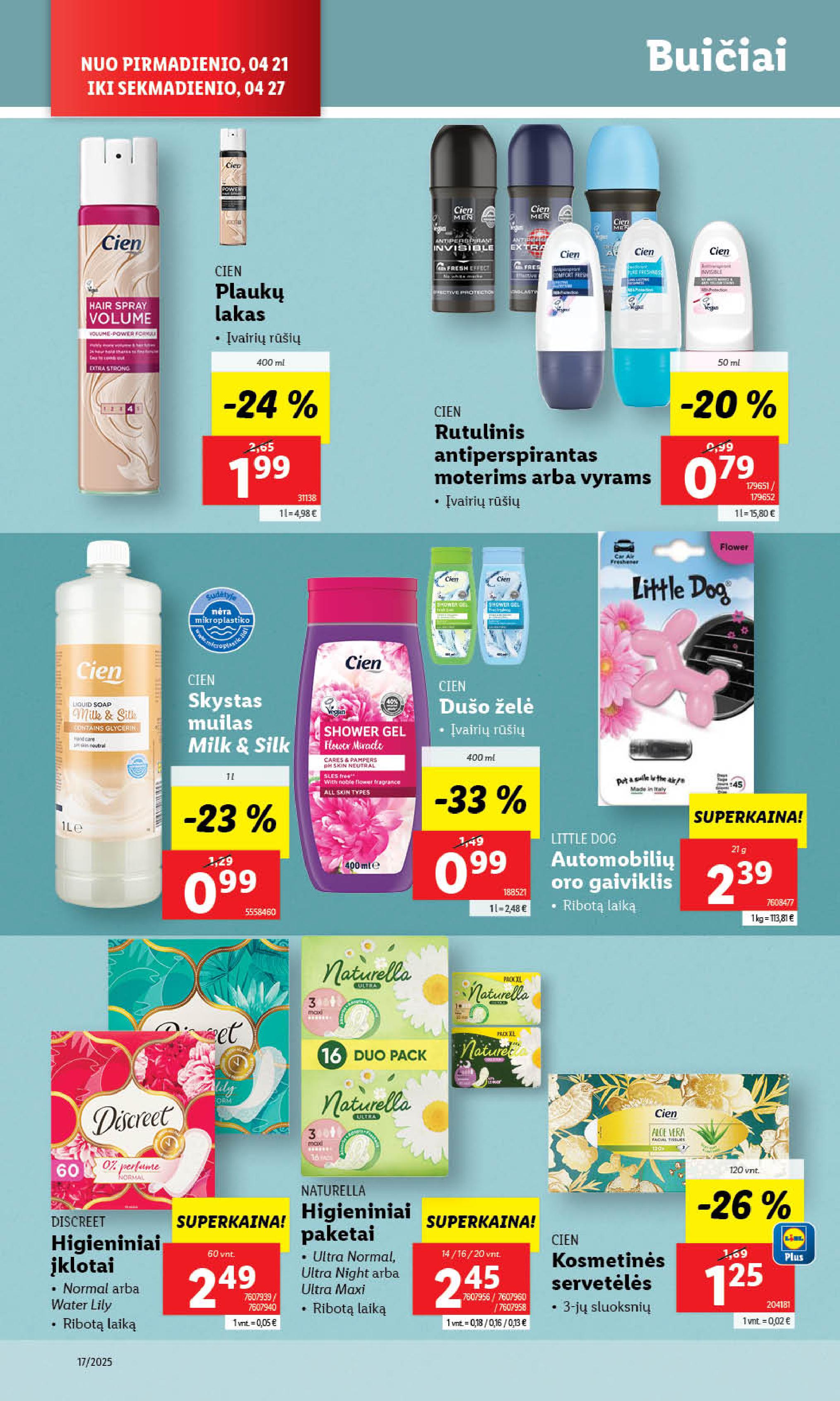 LIDL akcijų ir nuolaidų leidinys 2025.04.21 - 2025.04.27