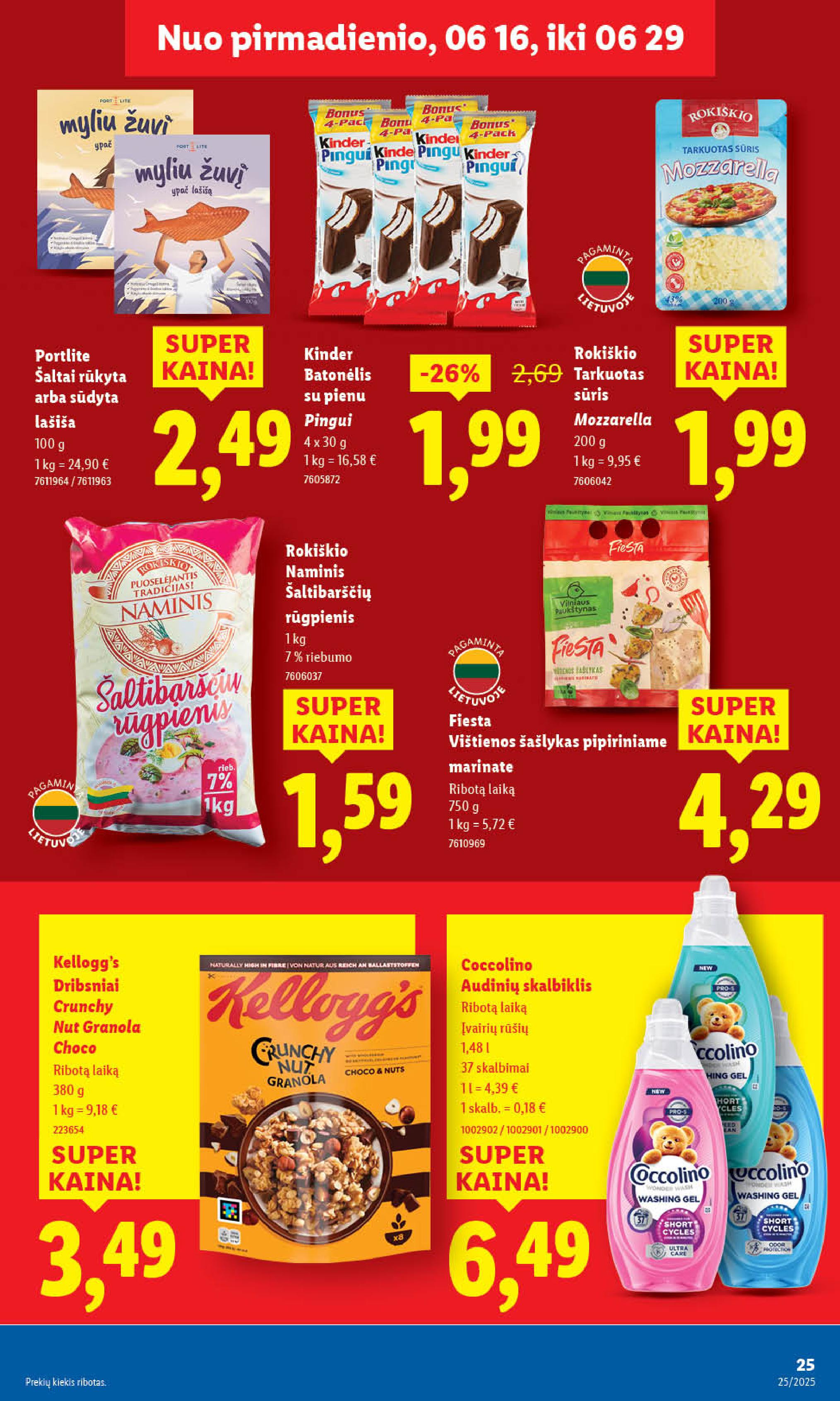 LIDL akcijų ir nuolaidų leidinys 2025.06.16 - 2025.06.22