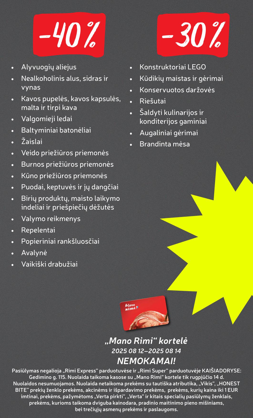 Naujausias RIMI kaininis katalogas 2025.08.12 - 2025.08.18