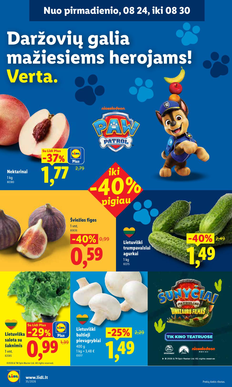 LIDL akcijų ir nuolaidų leidinys 2026.08.24 - 2026.08.30