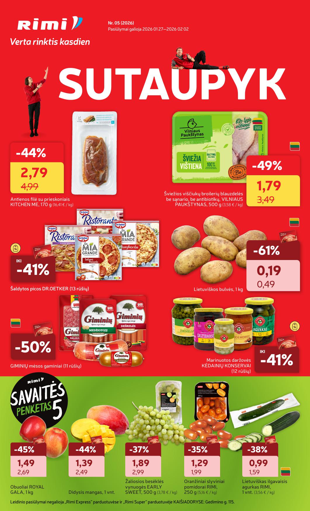 Naujausias RIMI kaininis katalogas 2026.01.27 - 2026.02.02
