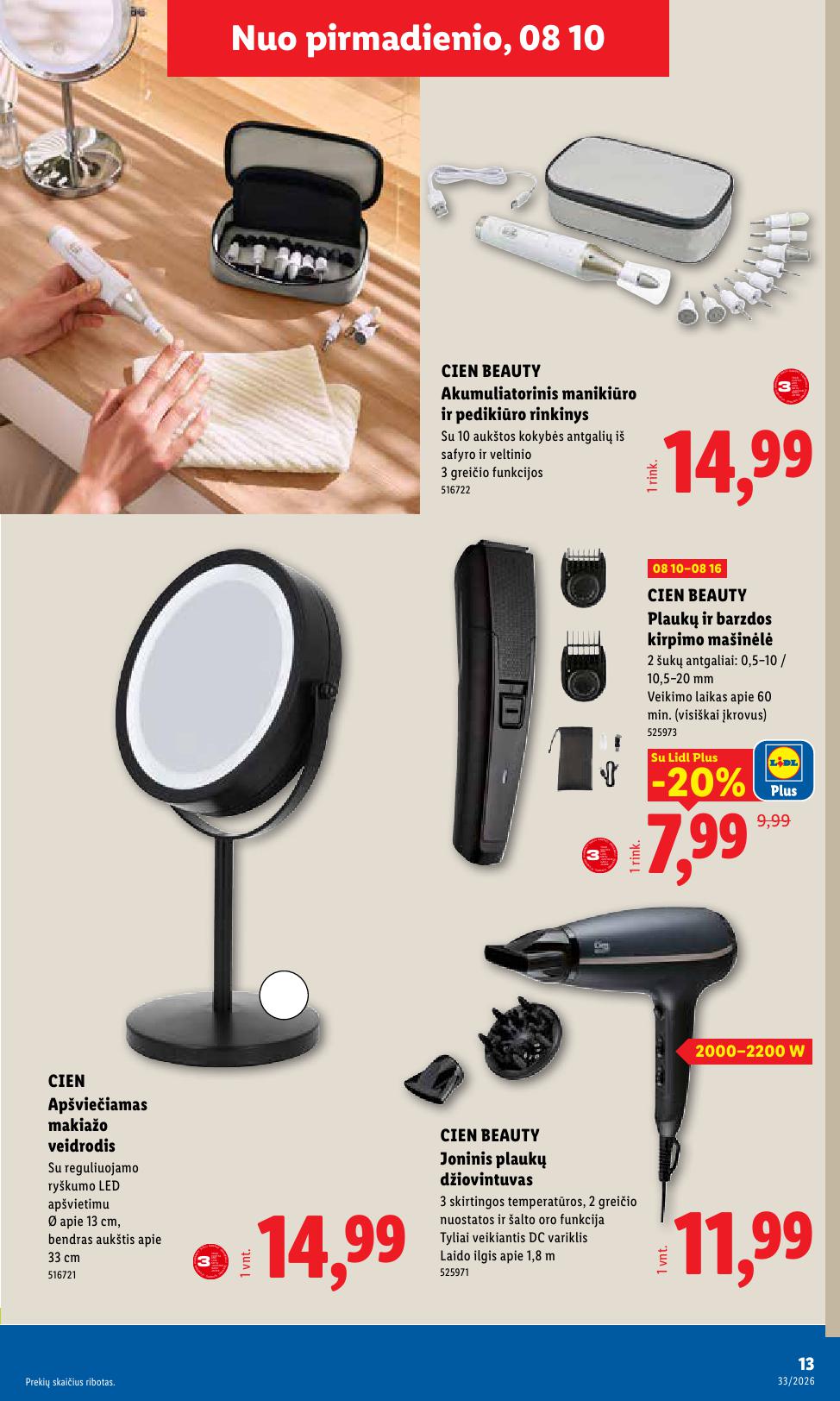 LIDL ne  maisto prekių leidinys 2026.08.10 - 2026.08.16