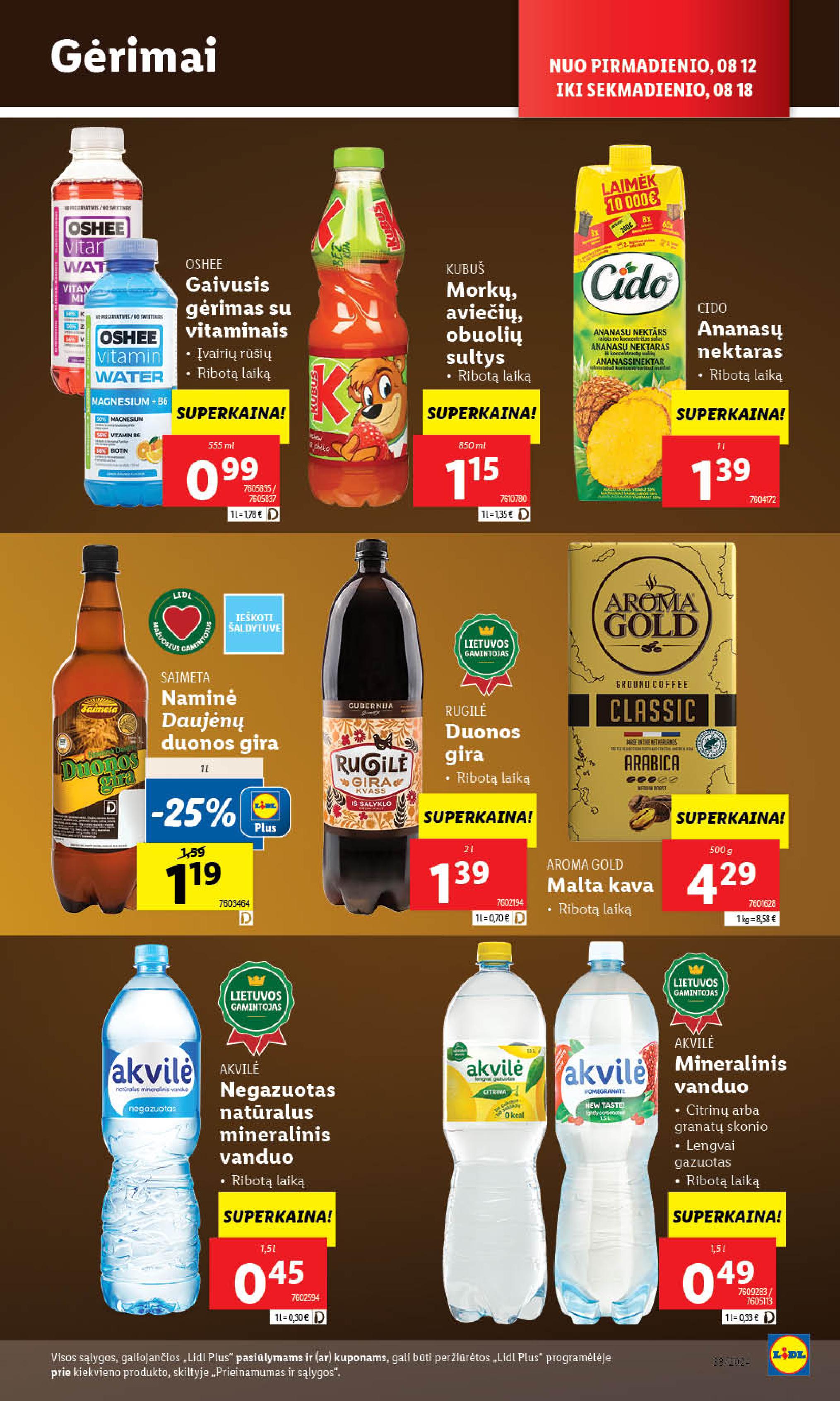 Naujausias LIDL kaininis katalogas 2024.08.12 - 2024.08.18