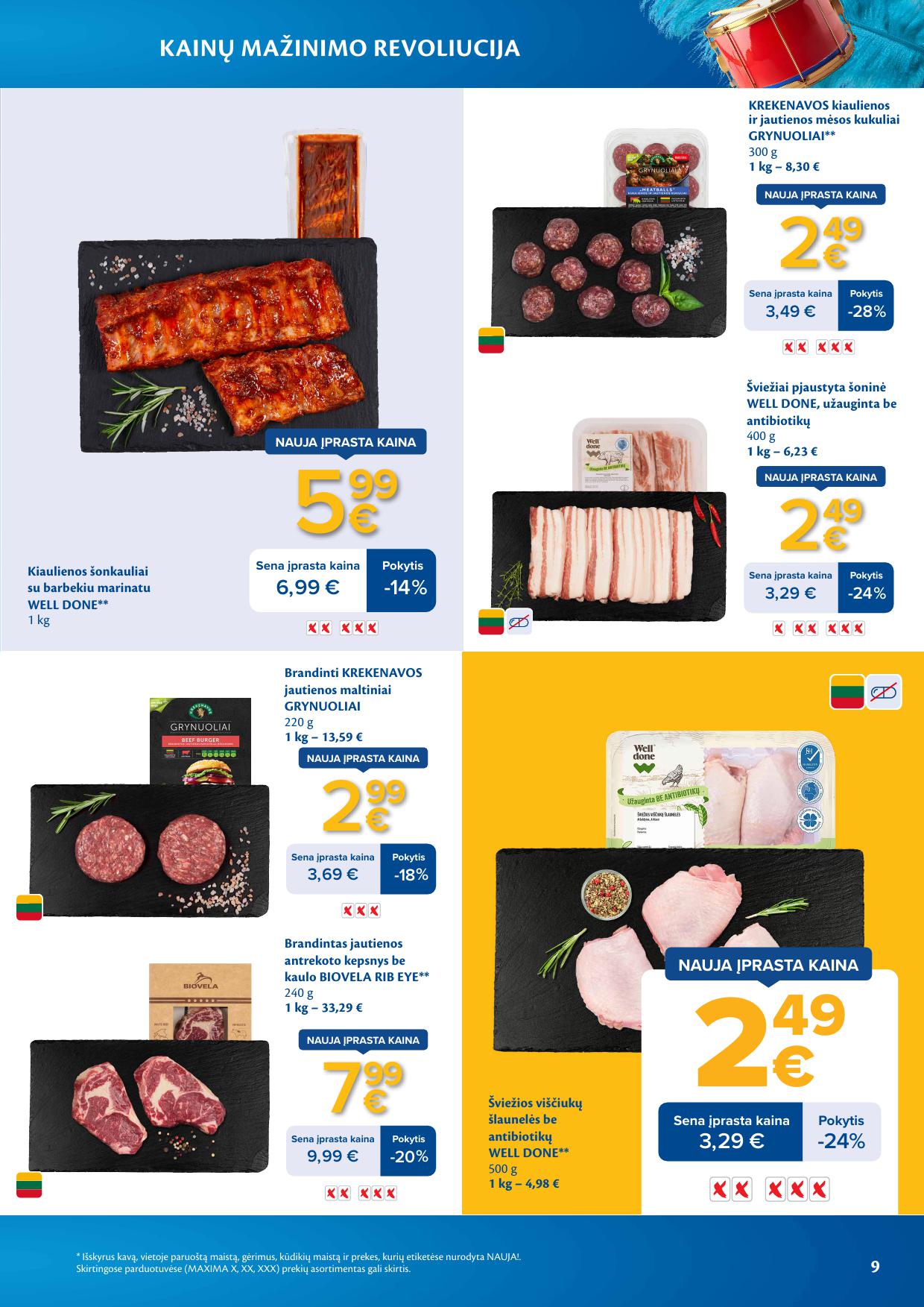MAXIMA nuolaidų leidinys "Kainų mažinimo revoliucija" 2026.03.03 - 2026.03.09