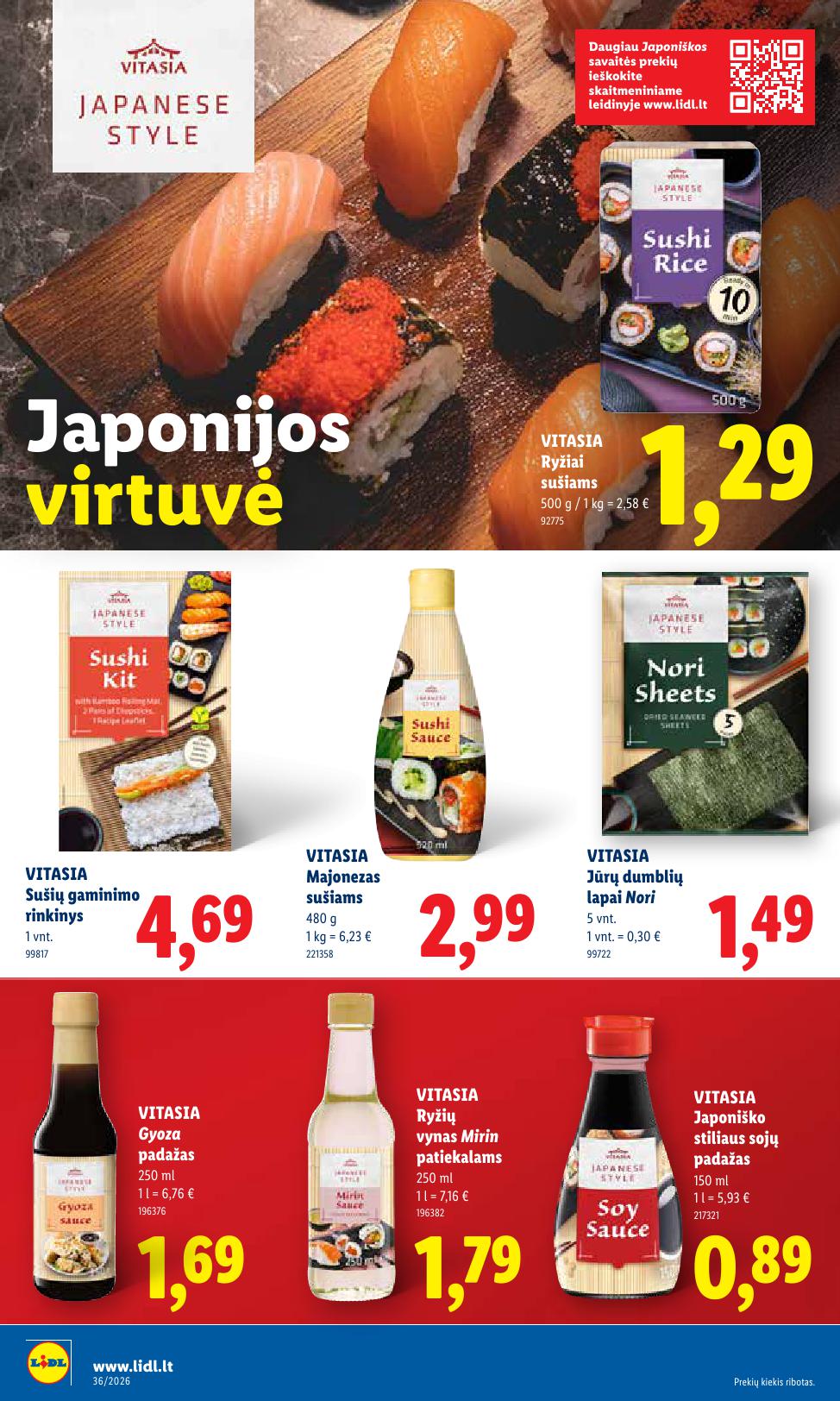 LIDL akcijų ir nuolaidų leidinys 2026.08.31 - 2026.09.06