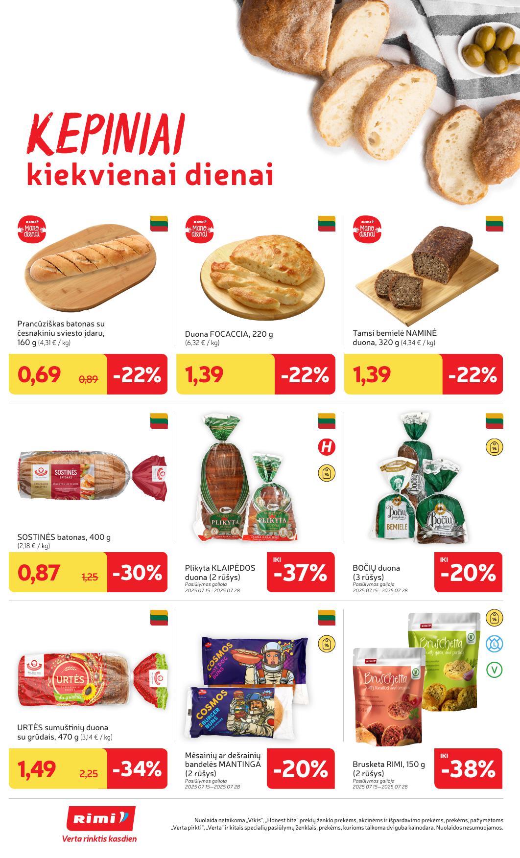 Naujausias RIMI kaininis katalogas 2025.07.22 - 2025.07.28