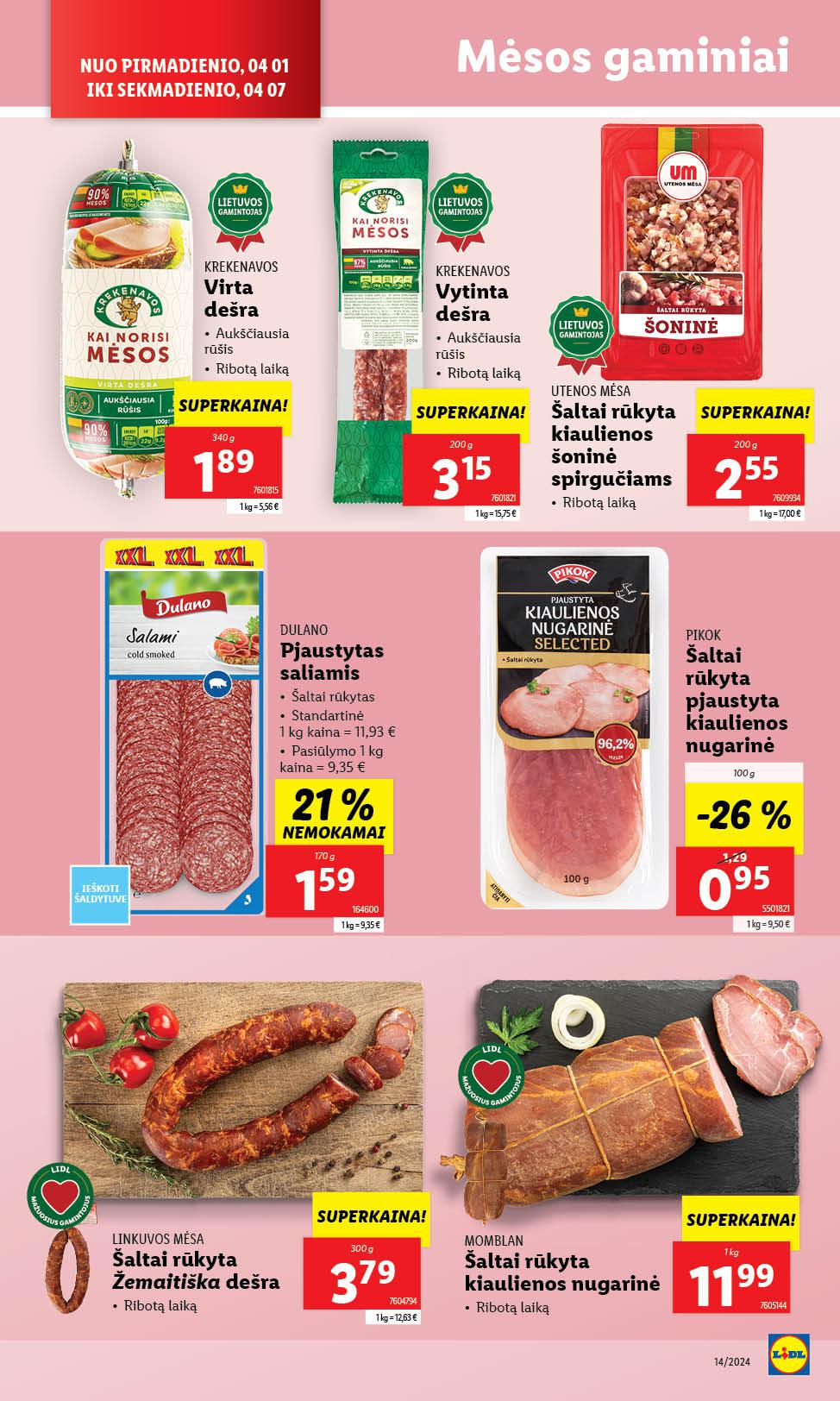 Naujausias LIDL kaininis katalogas 2024.04.01 - 2024.04.07