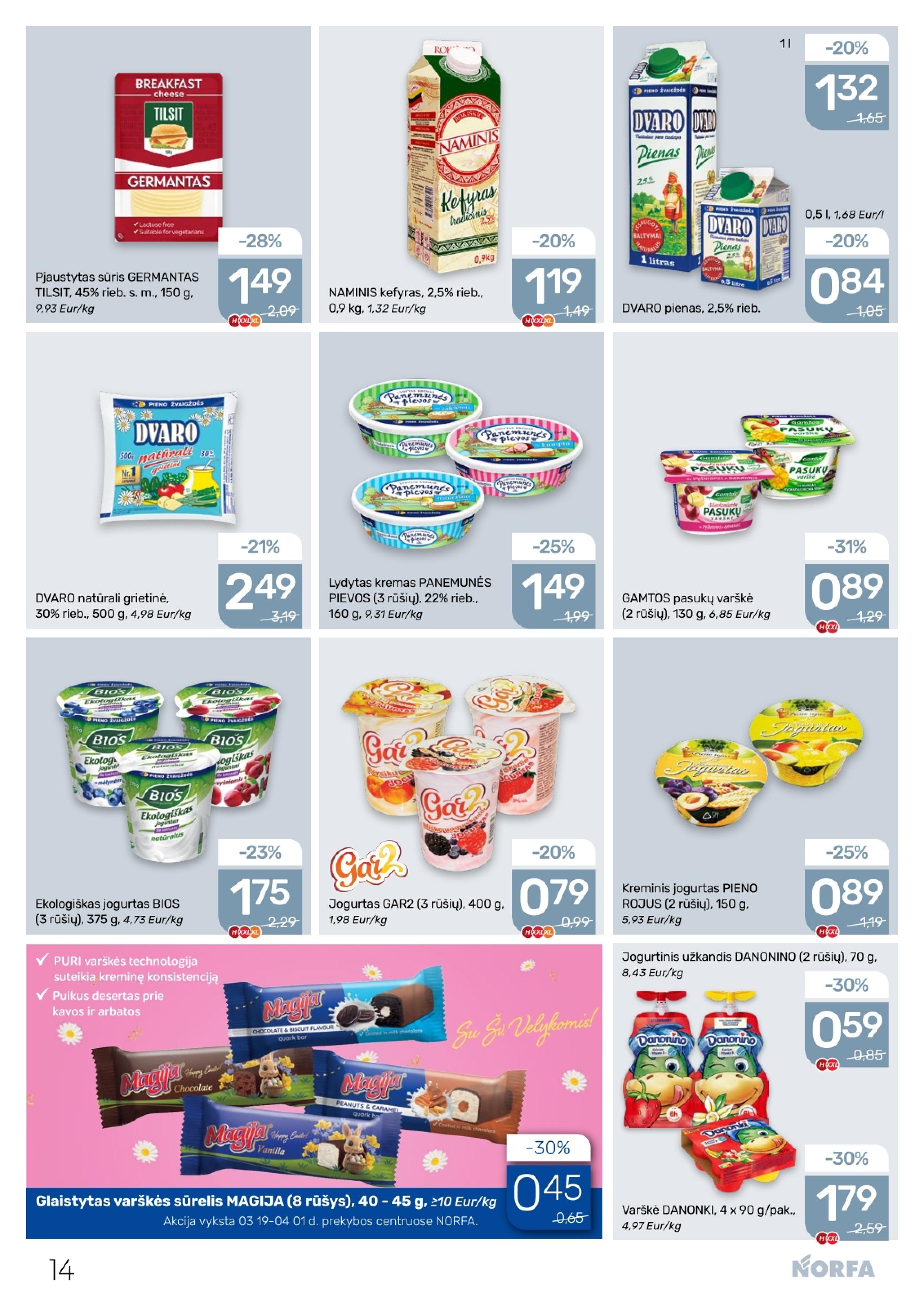 Naujausias NORFA kaininis katalogas 2026.03.19 - 2026.04.01