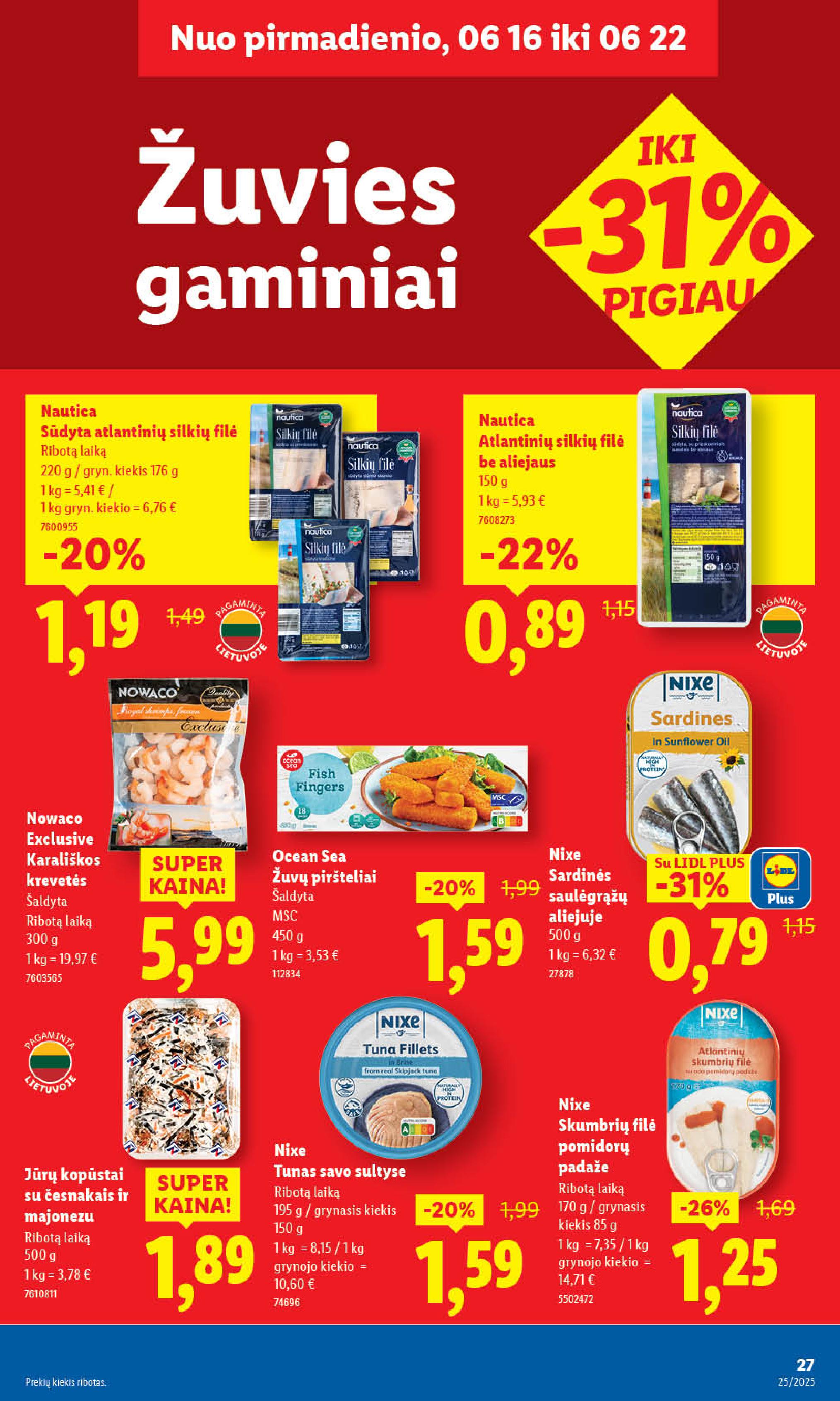 LIDL akcijų ir nuolaidų leidinys 2025.06.16 - 2025.06.22