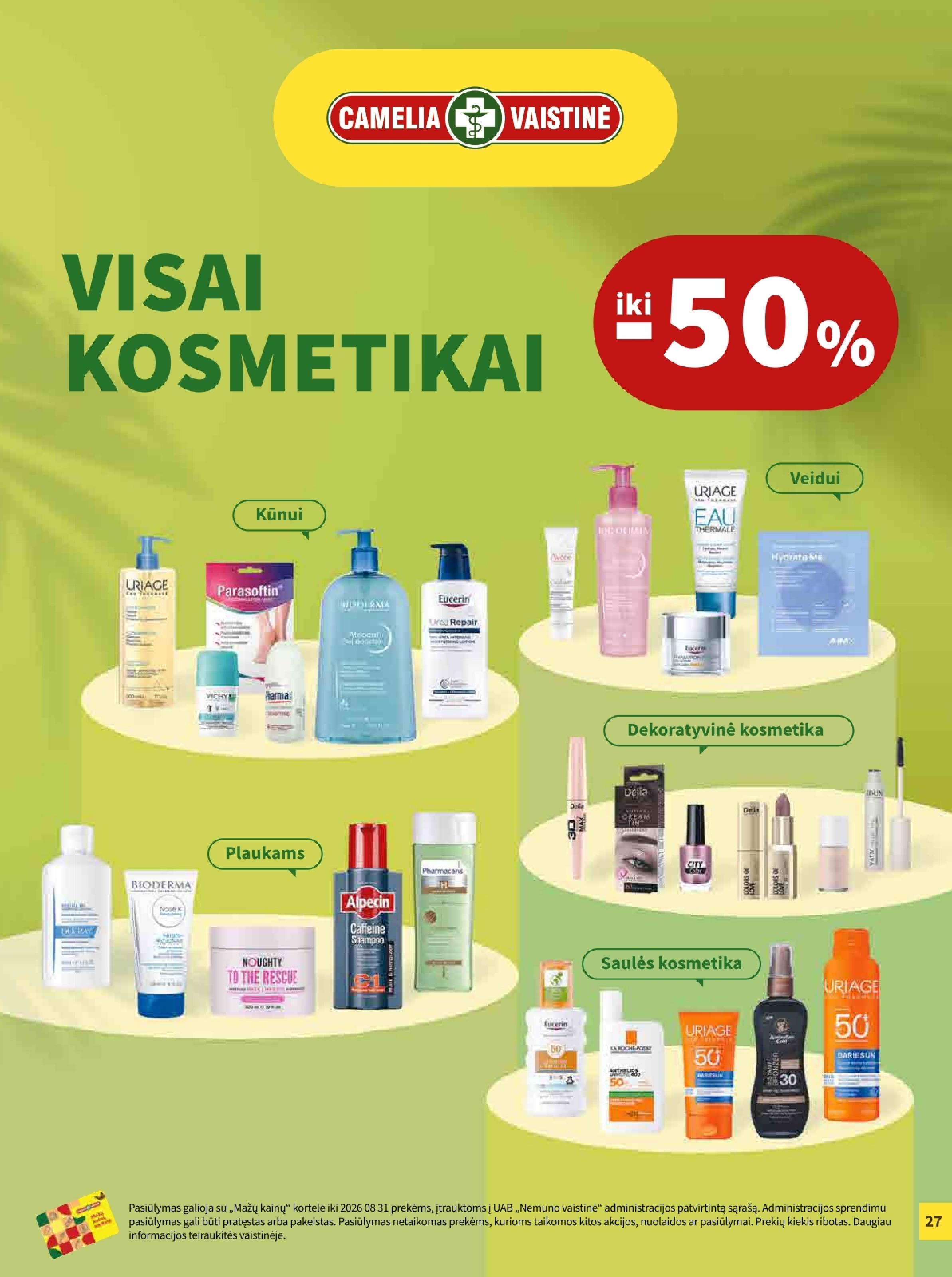 CAMELIA vaistinės akcijų leidinys 2026.08.01 - 2026.08.31