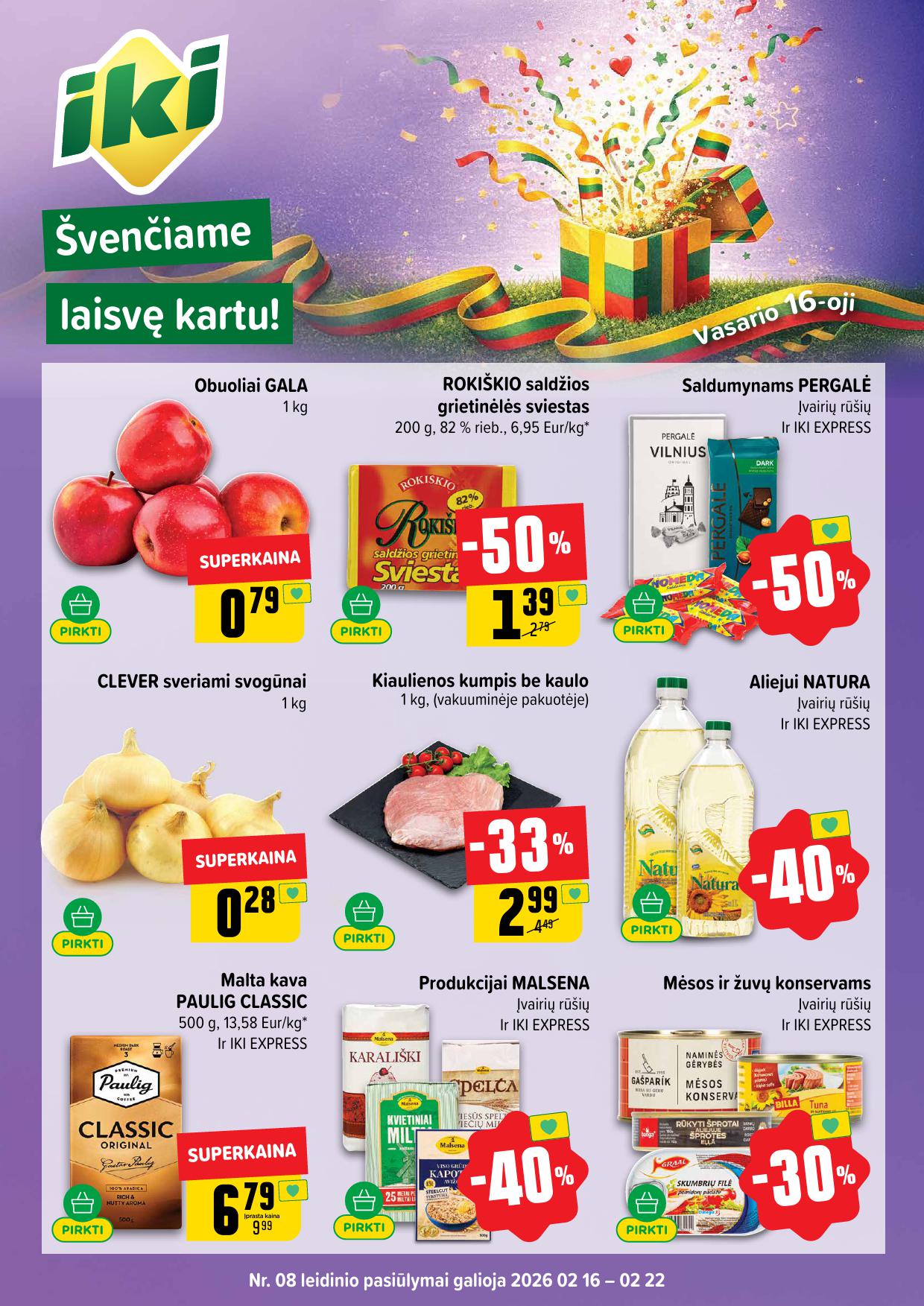 Naujausias IKI kaininis katalogas 2026.02.16 - 2026.02.22