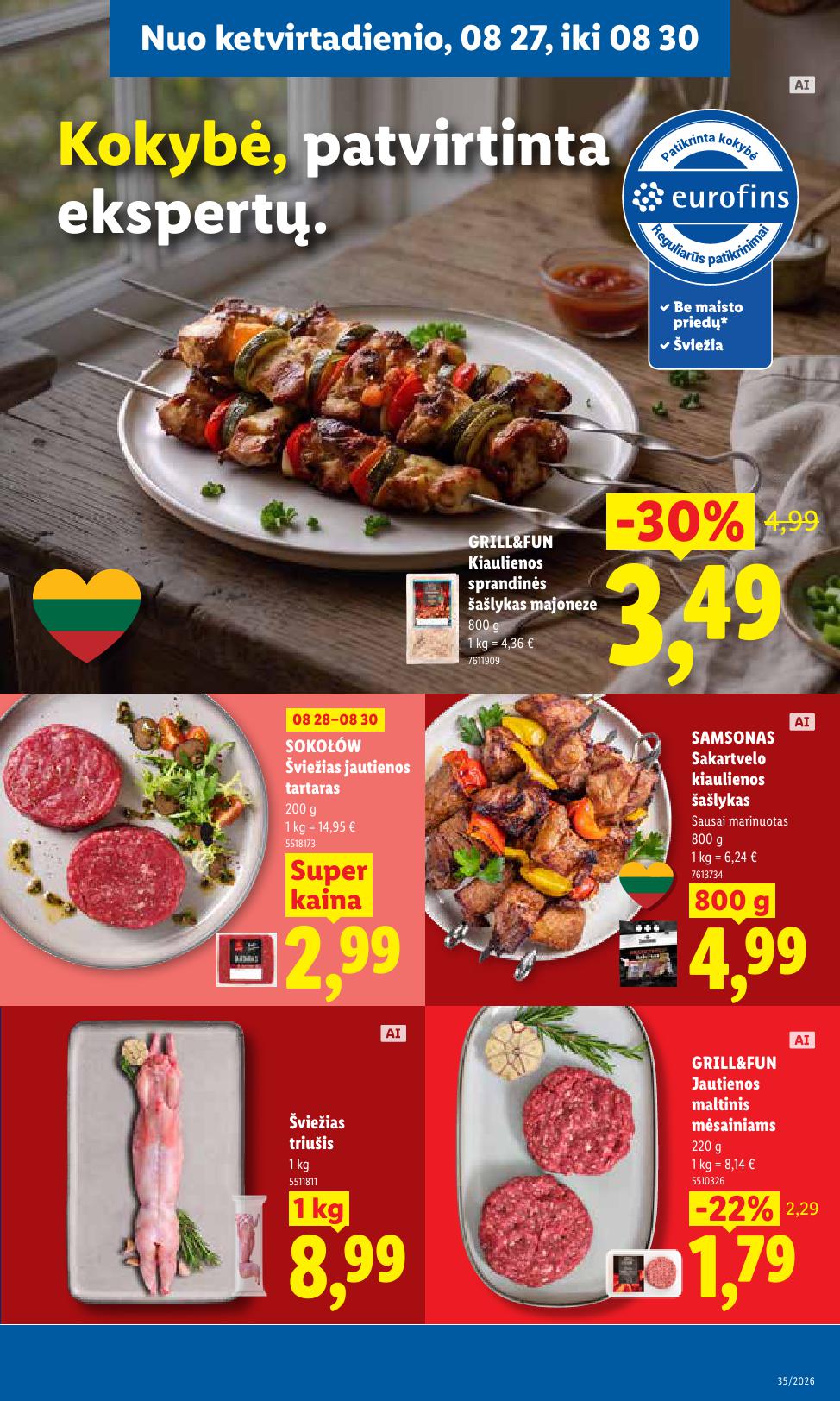 LIDL akcijų ir nuolaidų leidinys 2026.08.24 - 2026.08.30