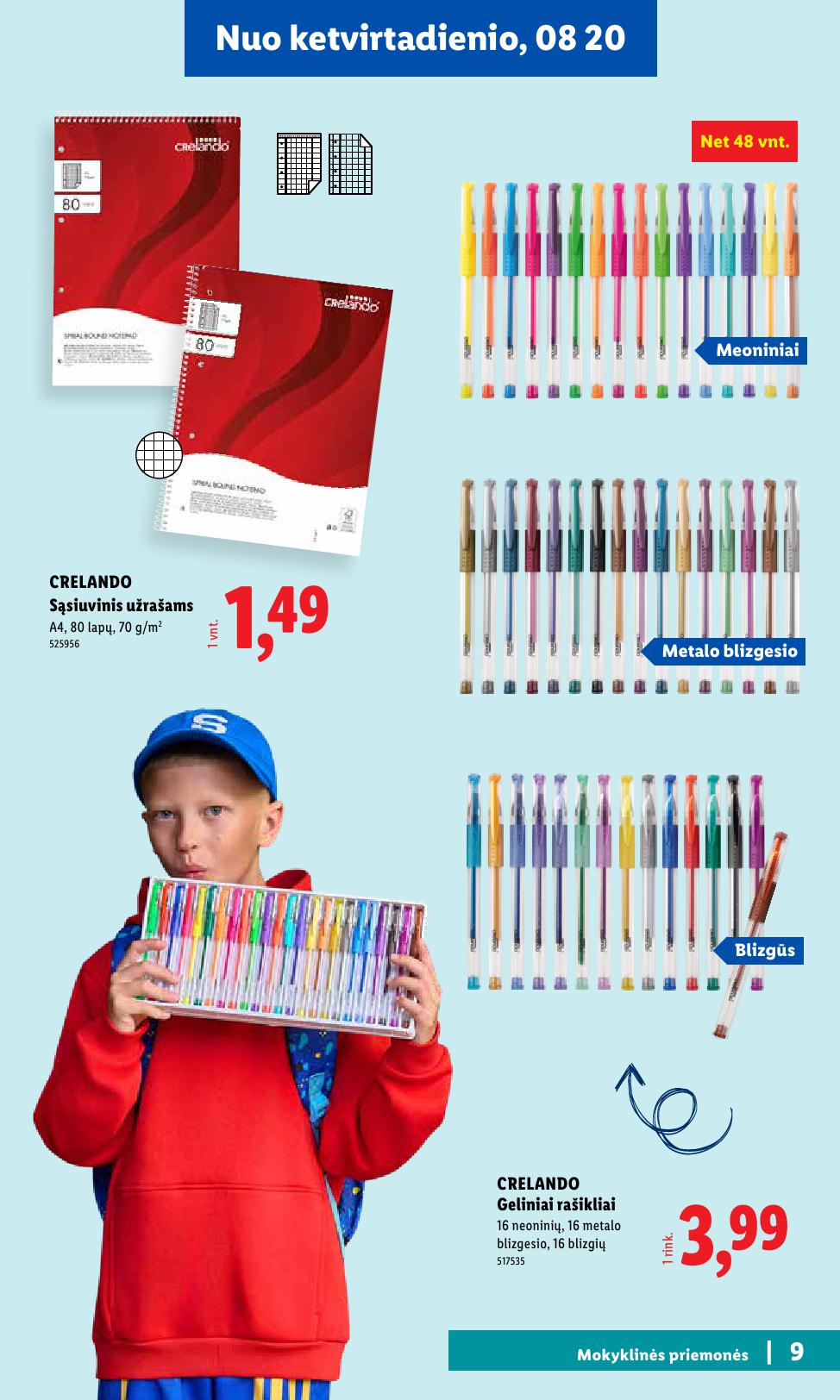 LIDL mokyklinių prekių katalogas "Atgal į mokyklą"
