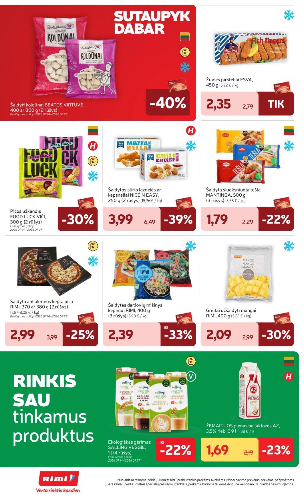 Naujausias RIMI kaininis katalogas 2026.07.21 - 2026.07.27