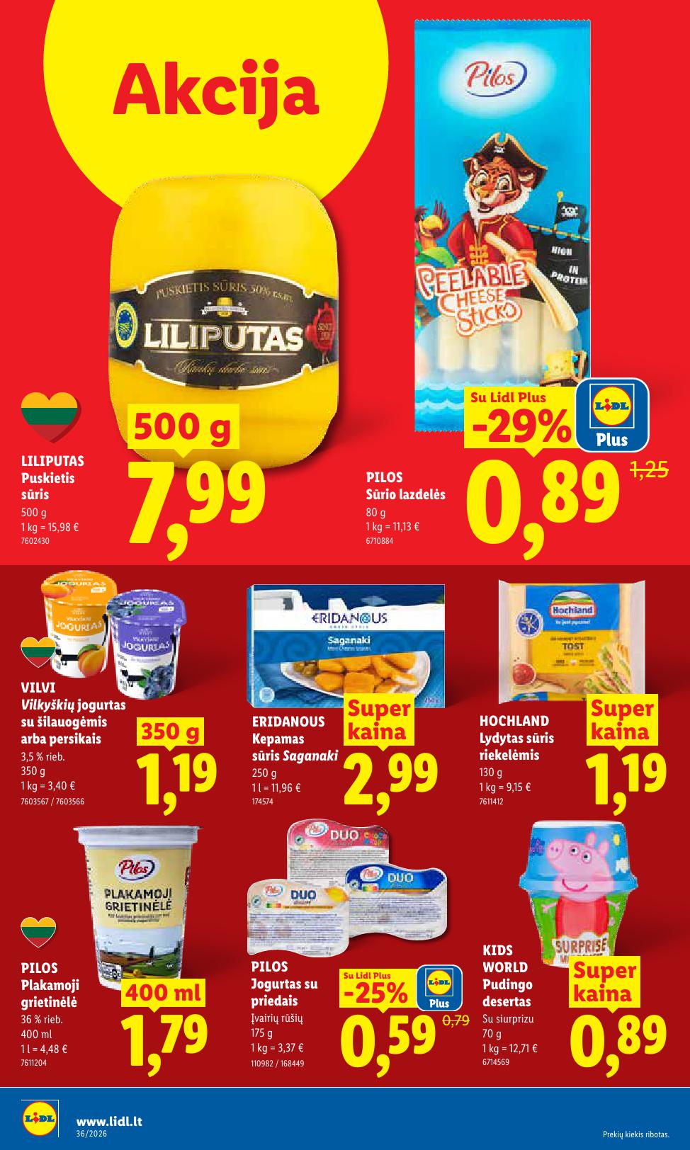 LIDL akcijų ir nuolaidų leidinys 2026.08.31 - 2026.09.06