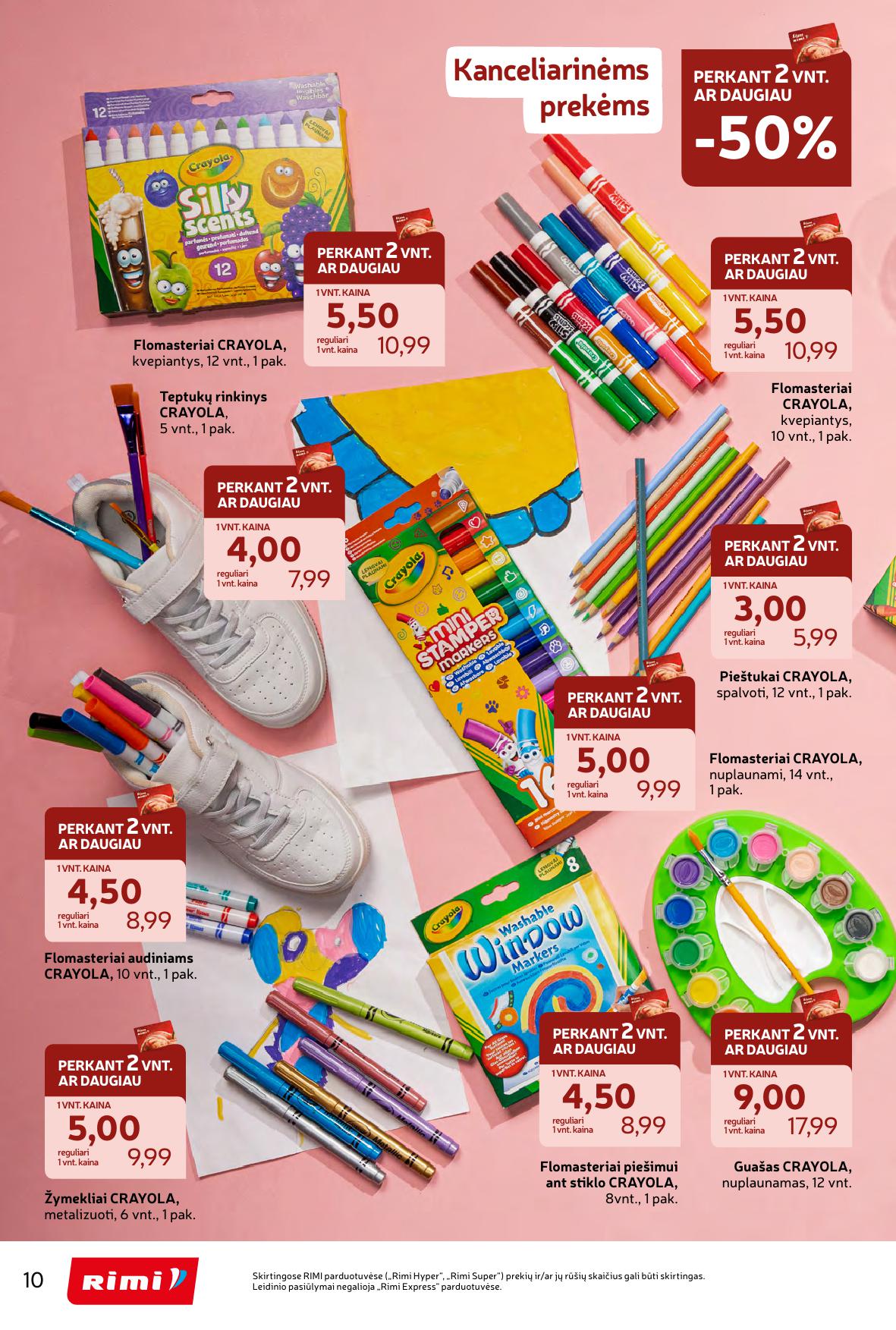 RIMI mokyklinių prekių katalogas "Atgal į mokyklą"