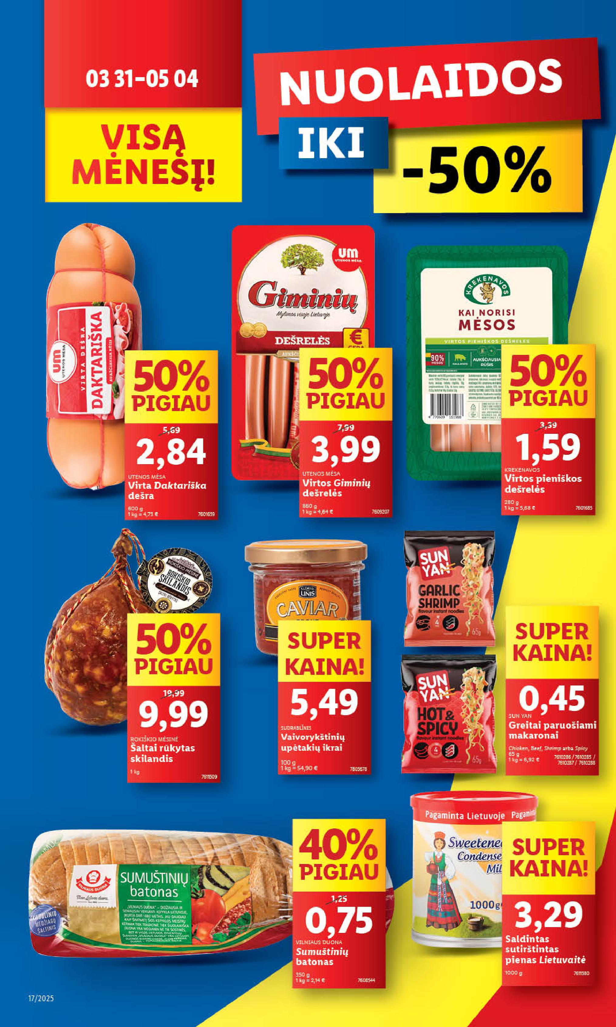LIDL akcijų ir nuolaidų leidinys 2025.04.21 - 2025.04.27