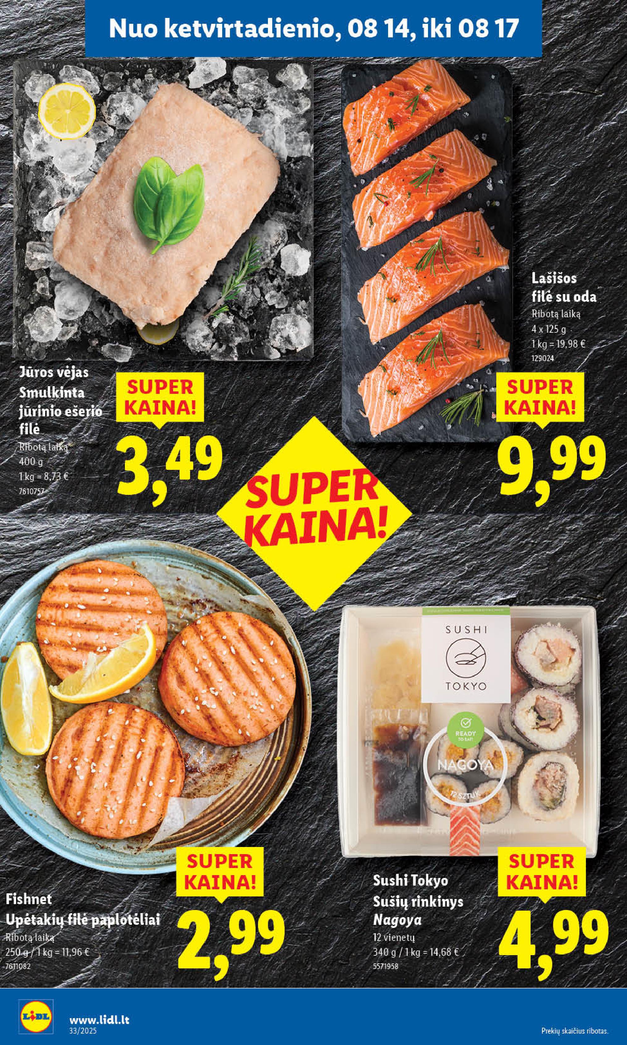 LIDL maisto prekių leidinukas nuo ketvirtadienio 2025.08.14 iki 2025.08.17