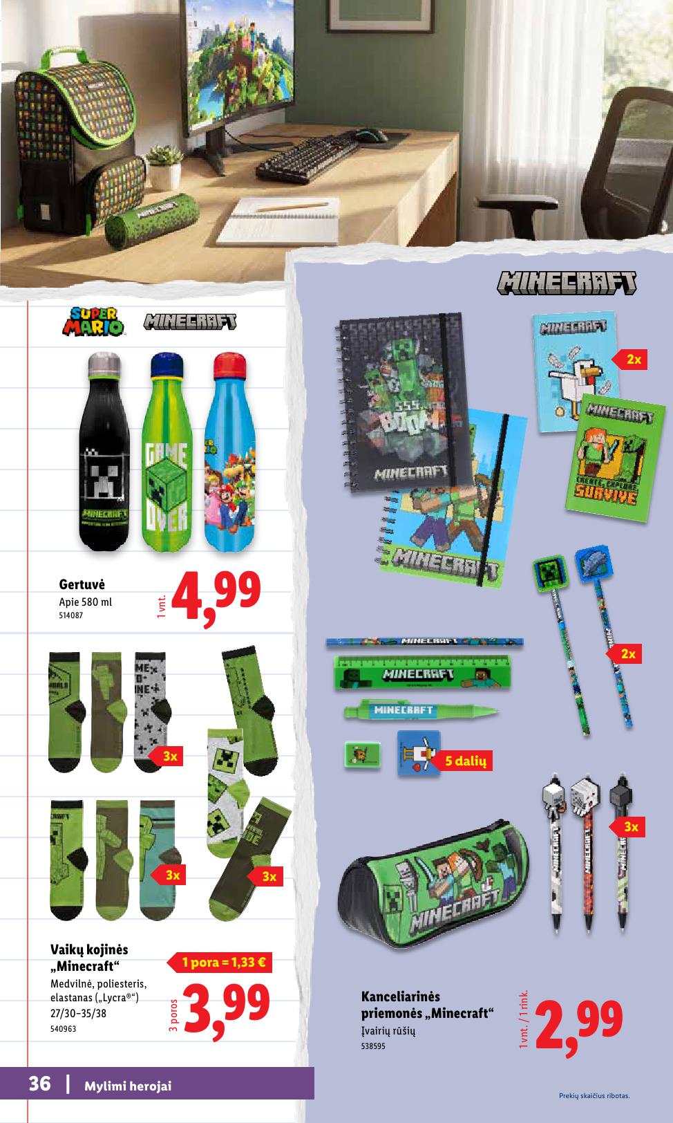 LIDL mokyklinių prekių katalogas "Atgal į mokyklą"