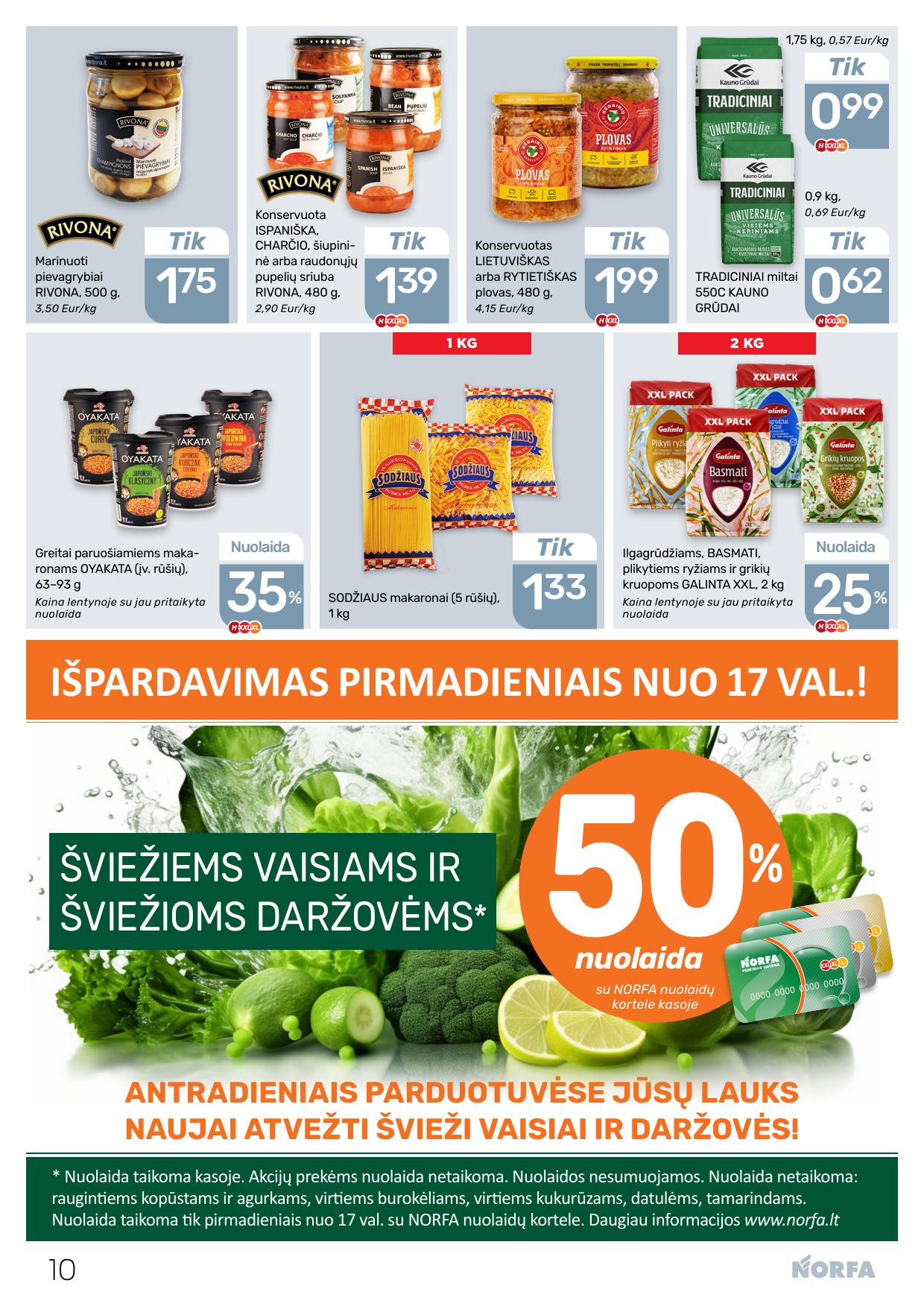 Naujausias NORFA kaininis katalogas 2026.10.15 - 2026.10.28