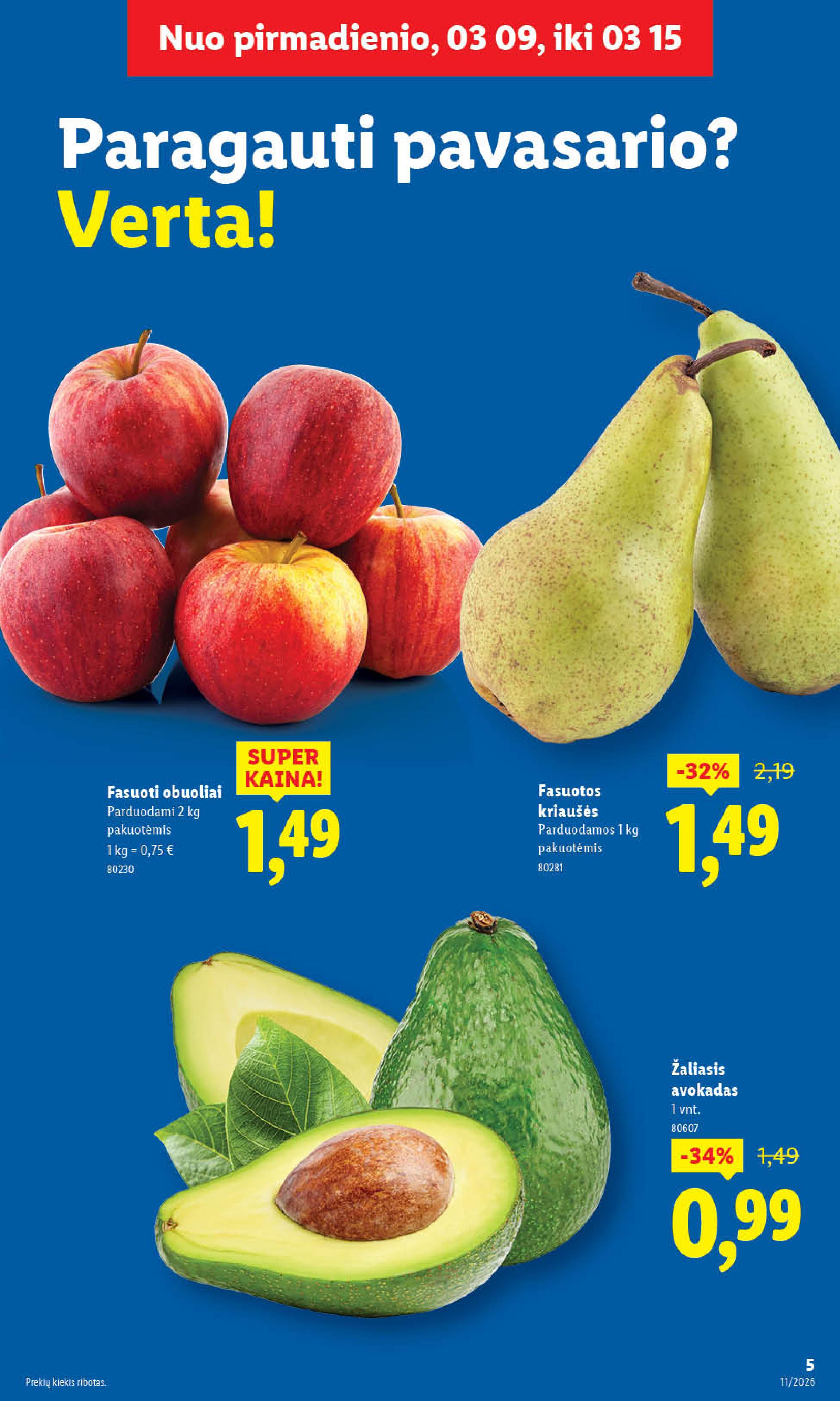 Naujausias LIDL kaininis katalogas 2026.03.09 - 2026.03.15