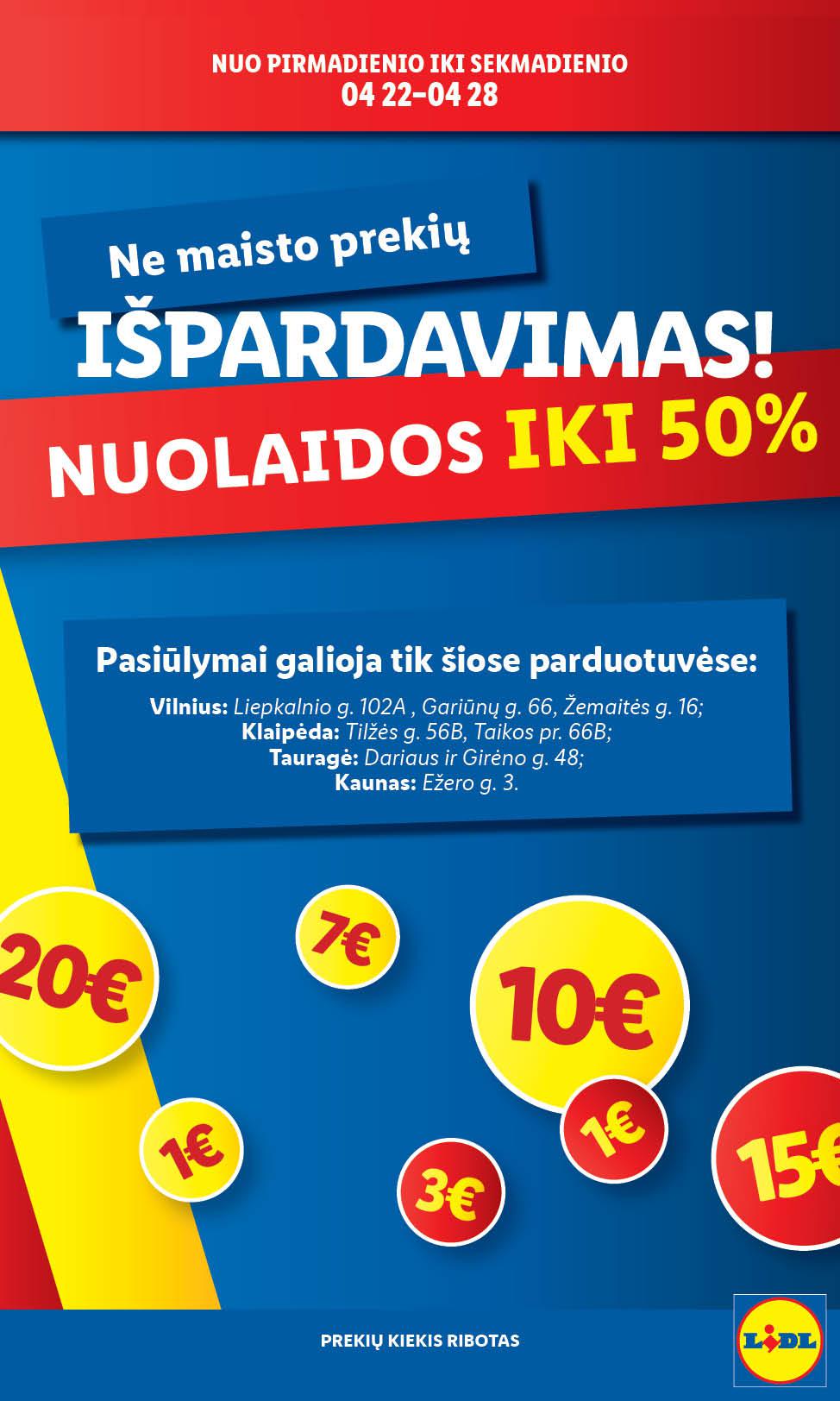 LIDL akcijų leidinukas "Išpardavimas!"