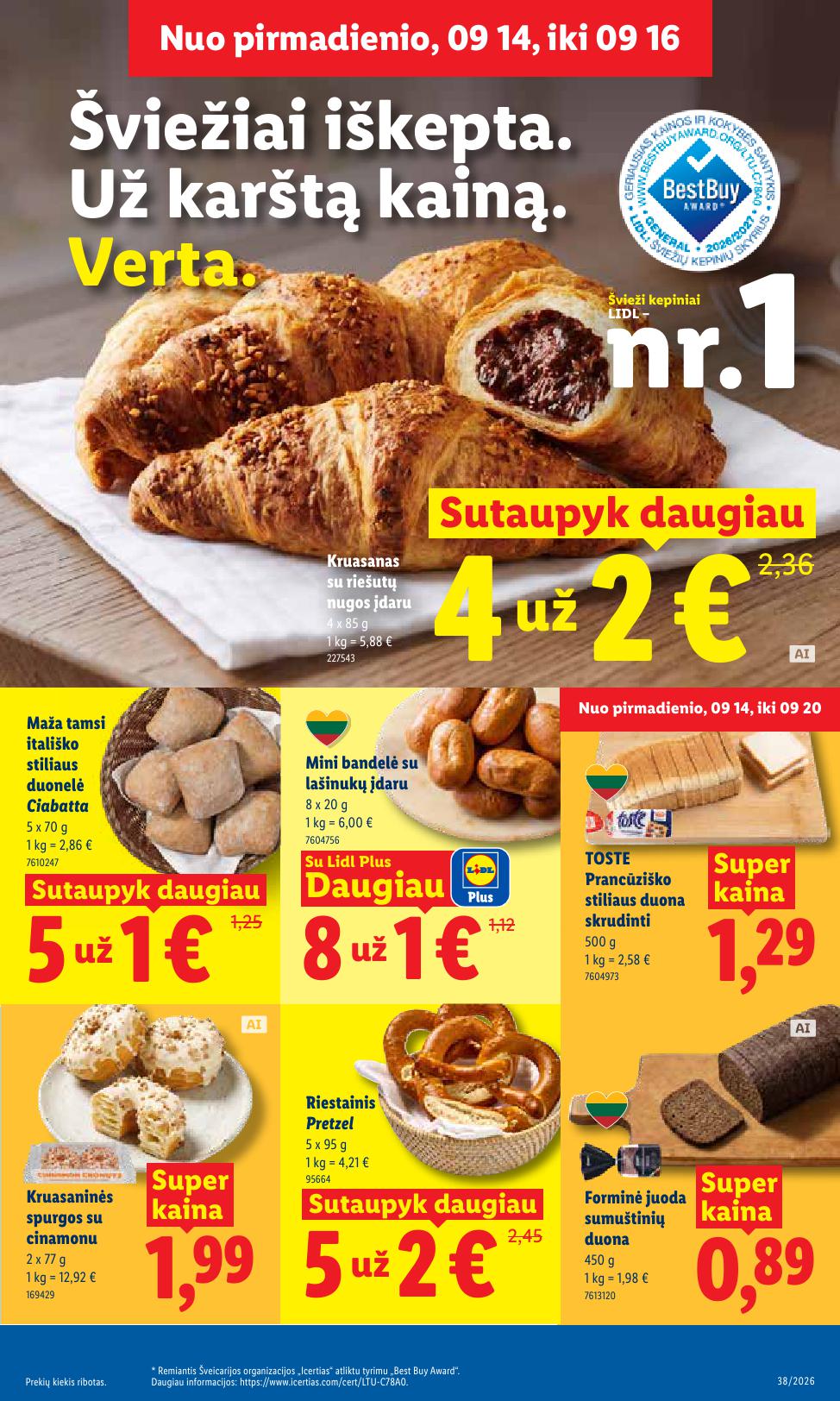 Naujausias LIDL kaininis katalogas 2026.09.14 - 2026.09.20
