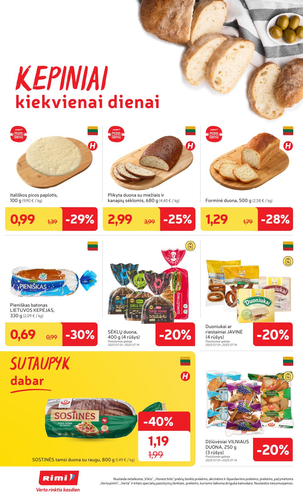 Naujausias RIMI kaininis katalogas 2025.07.01 - 2025.07.07