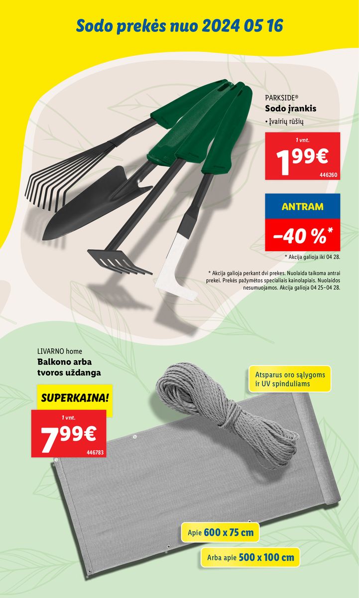 LIDL SODO PREKIŲ KATALOGAS "Visi į sodą"