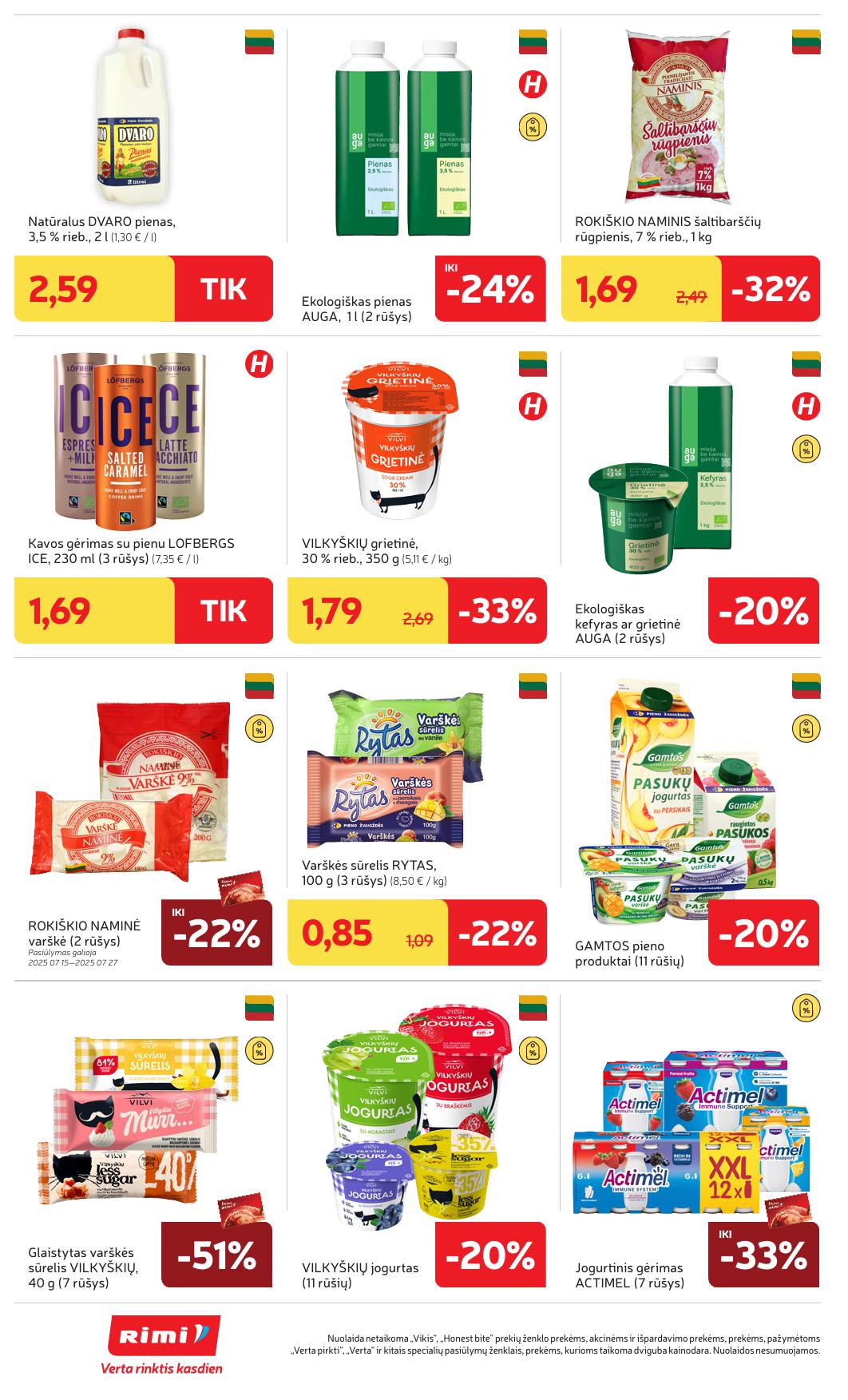Naujausias RIMI kaininis katalogas 2025.07.15 - 2025.07.21
