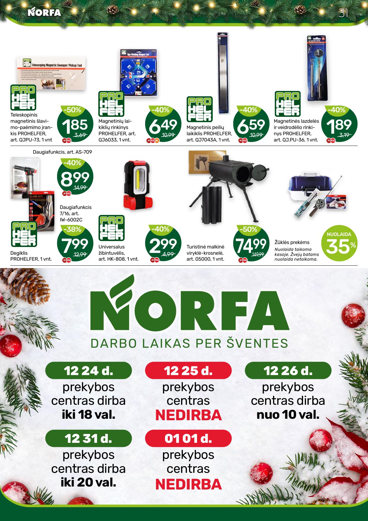 Naujausias NORFA kaininis katalogas 2024.12.12 - 2025.01.02