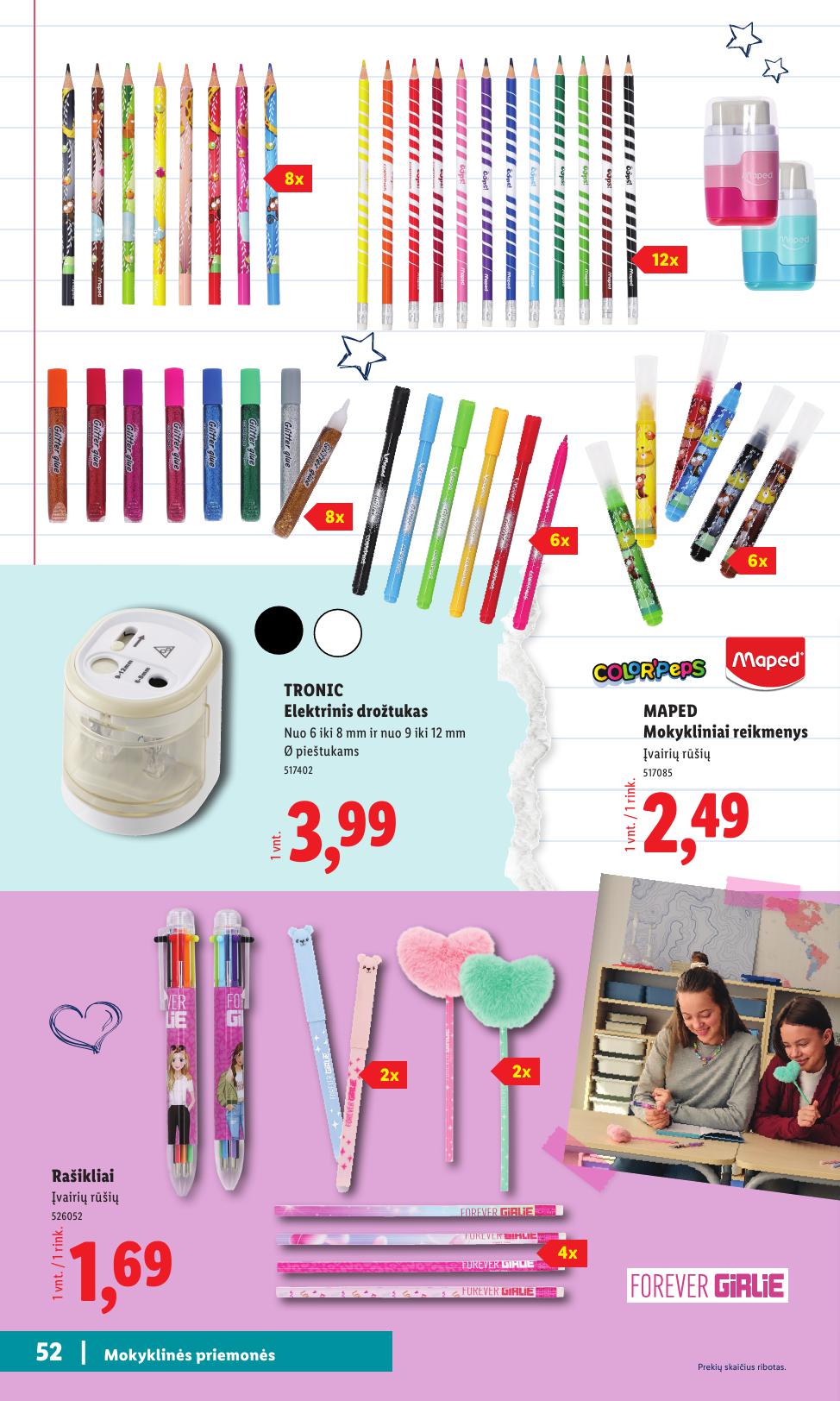 LIDL mokyklinių prekių katalogas "Atgal į mokyklą"