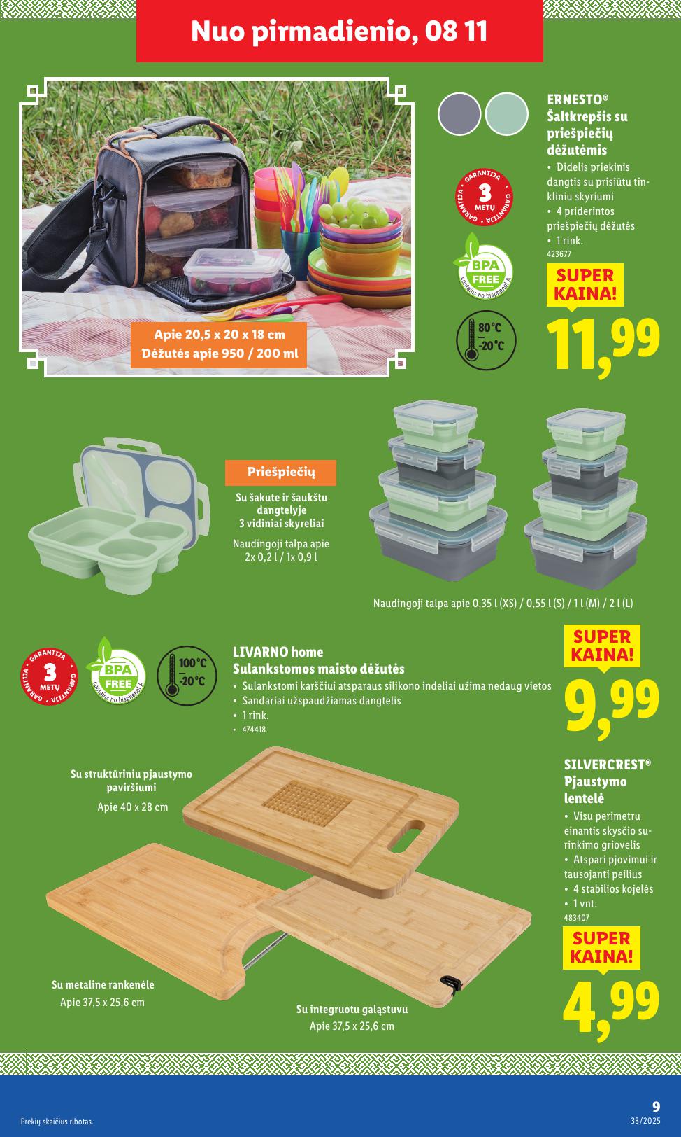 LIDL ne maisto prekių leidinys 2025.08.11 - 2025.08.17