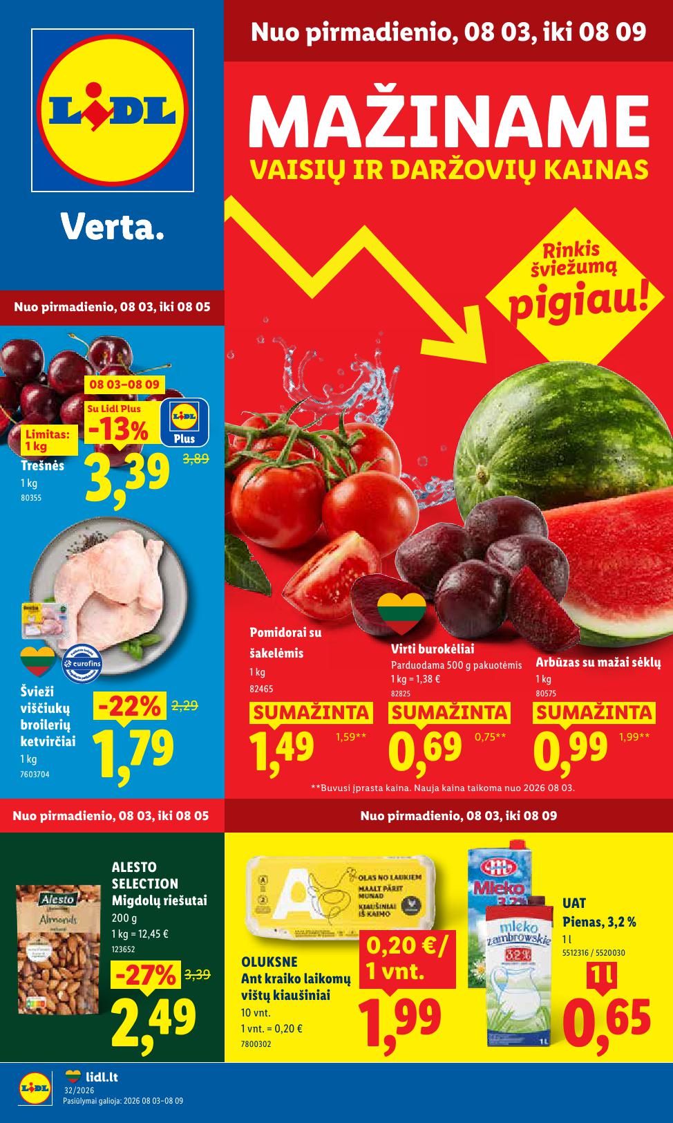 Naujausias LIDL kaininis katalogas 2026.08.03 - 2026.08.09