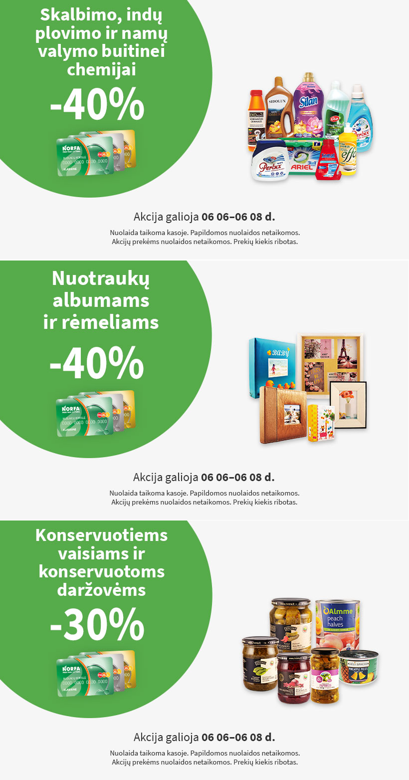 NORFA savaitgalio akcijos galioja birželio 6 - birželio 8 d.
