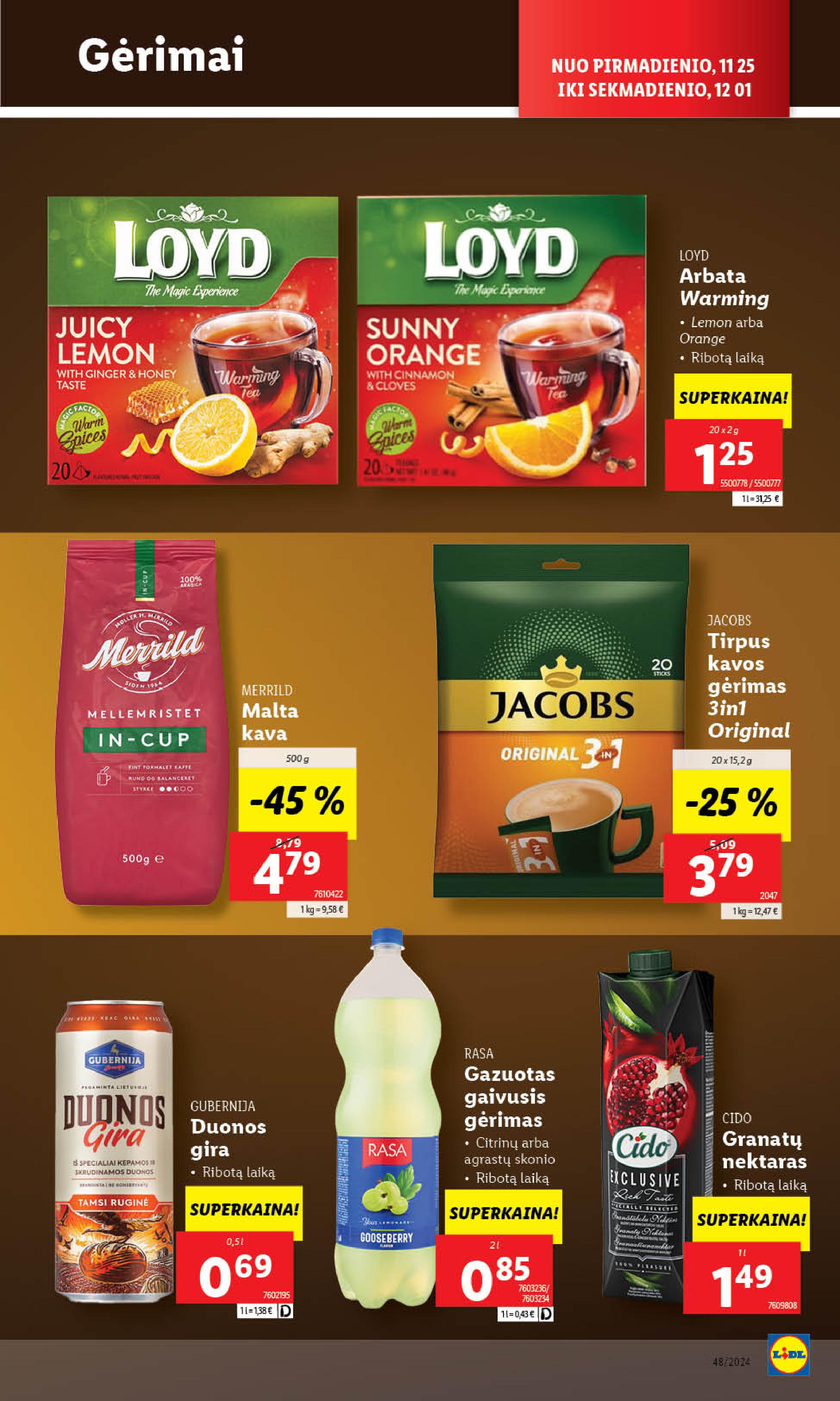 Naujausias LIDL kaininis katalogas 2024.11.25 - 2024.12.01
