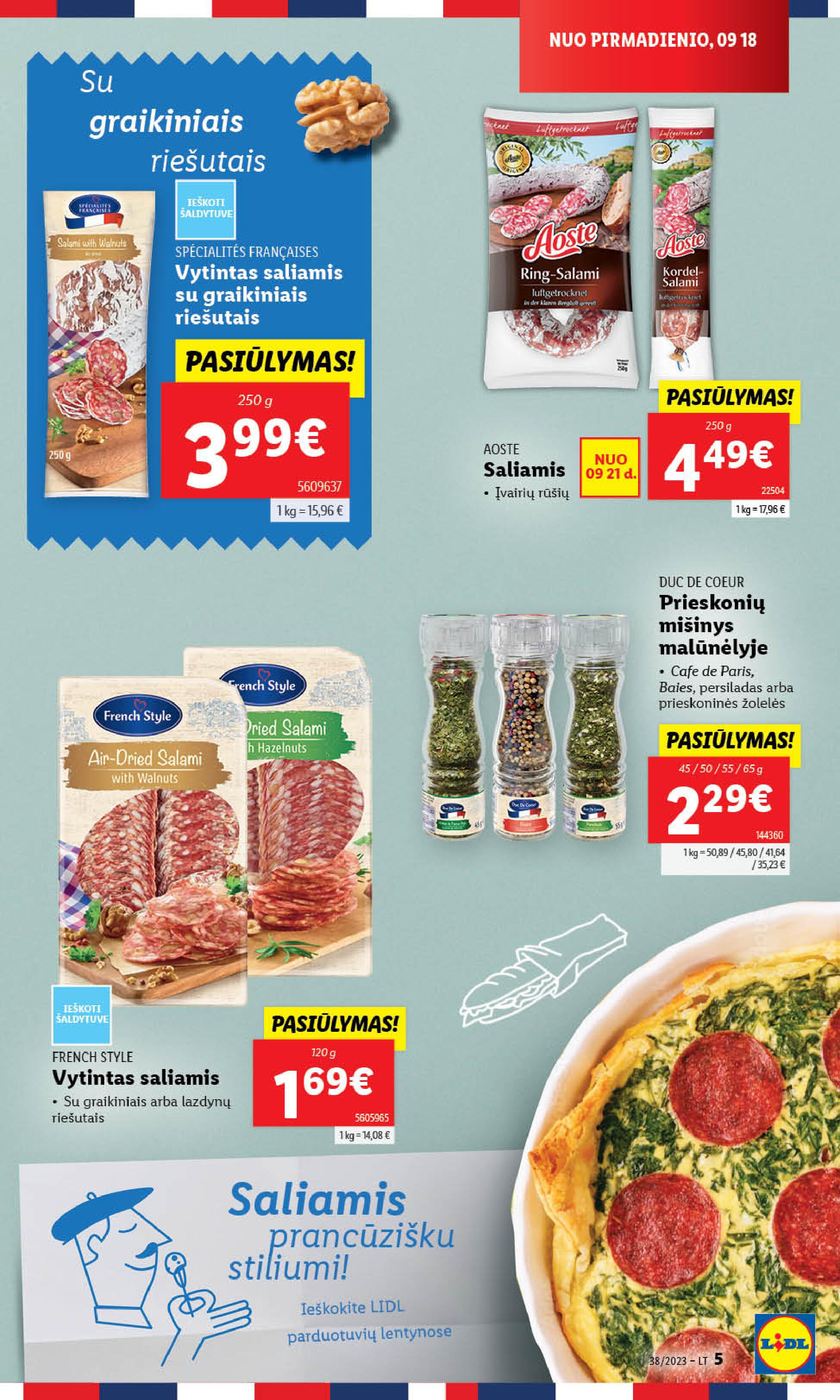 LIDL PRANCŪZIŠKO STILIAUS PRODUKTAI savaitė "DUC DE COEUR" nuo 2023.09.18