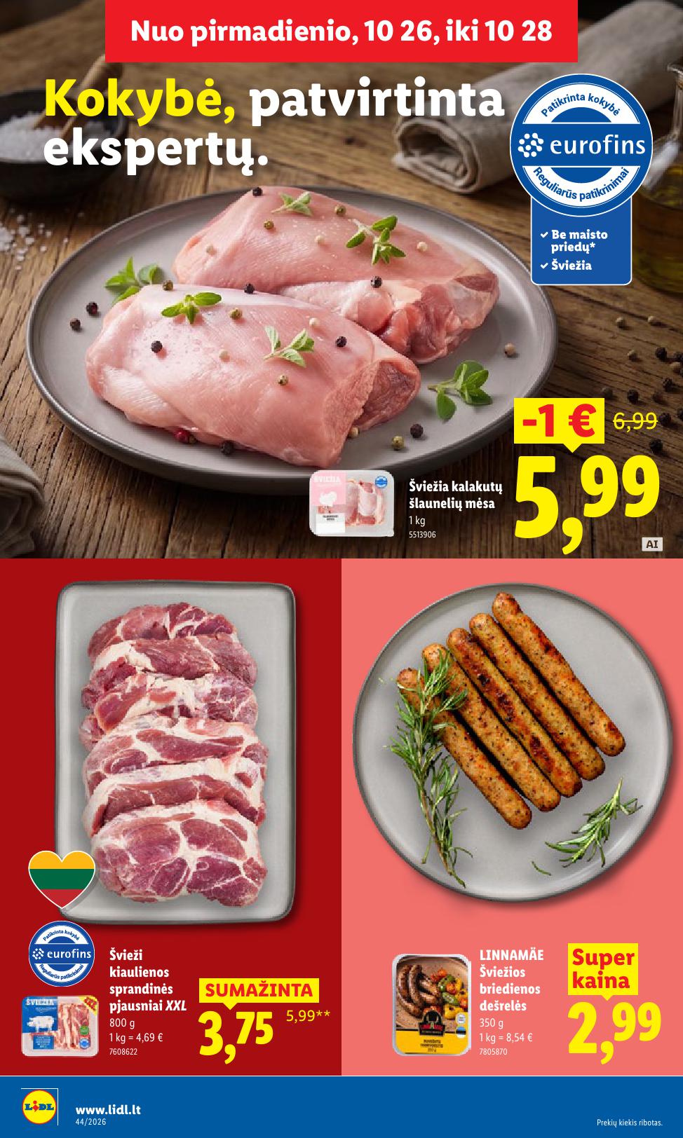 Naujausias LIDL kaininis katalogas 2026.10.26 - 2026.11.01