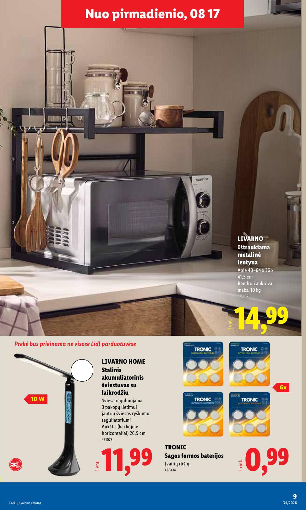 LIDL ne maisto prekių leidinys 2026.08.17 - 2026.08.23